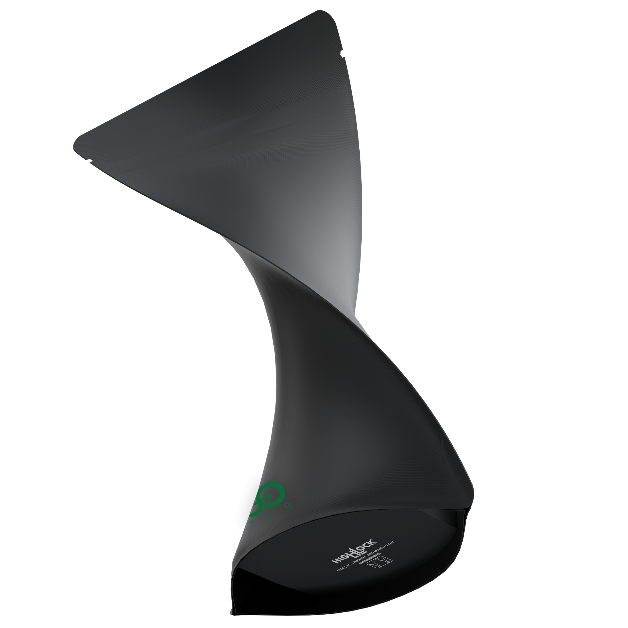 1/2 Ounce CR Exit Bags Matte Black / Matte Black - PCR Mylar Bags - Child Resistant - (1,000 qty.) - Dragon Chewer