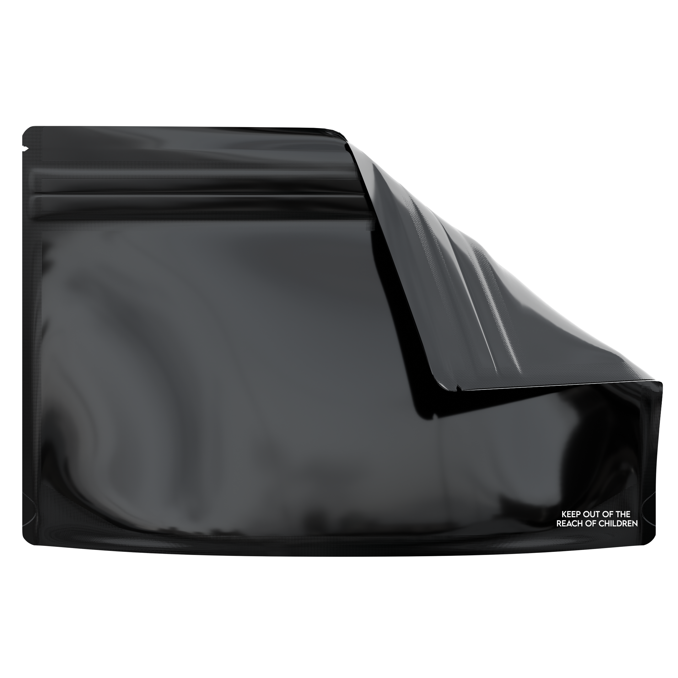 Medium 9 x 6 CR Exit Bags Gloss Black Opaque Mylar Bags - Child Resist