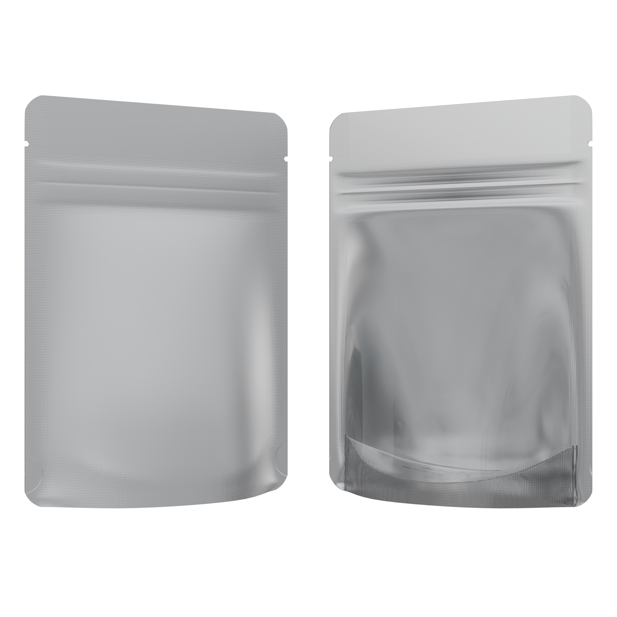 1/8th Ounce 3.5g CR Exit Bags Matte White / Gloss Clear - Tear Notch Mylar Bags - Child Resistant - (1,000 qty.) - Dragon Chewer