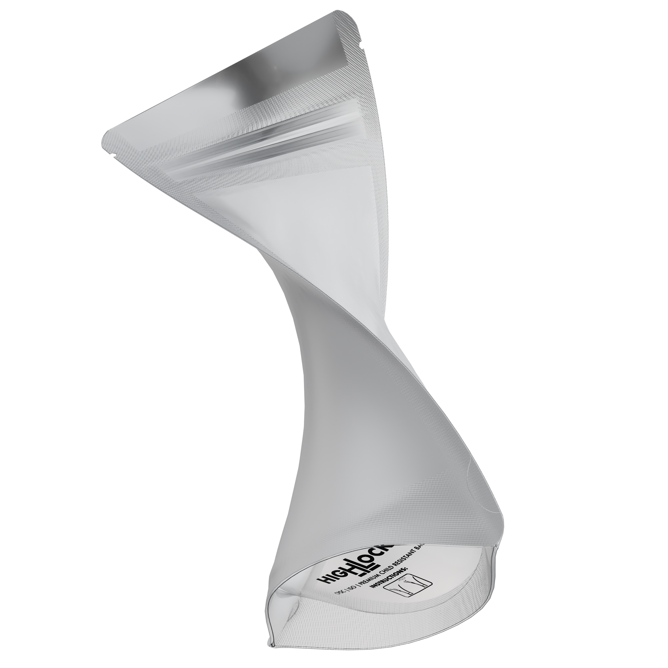 1/4th Ounce CR Exit Bags Matte White / Gloss Clear - Tear Notch Mylar Bags - Child Resistant - (1,000 qty.) - Dragon Chewer