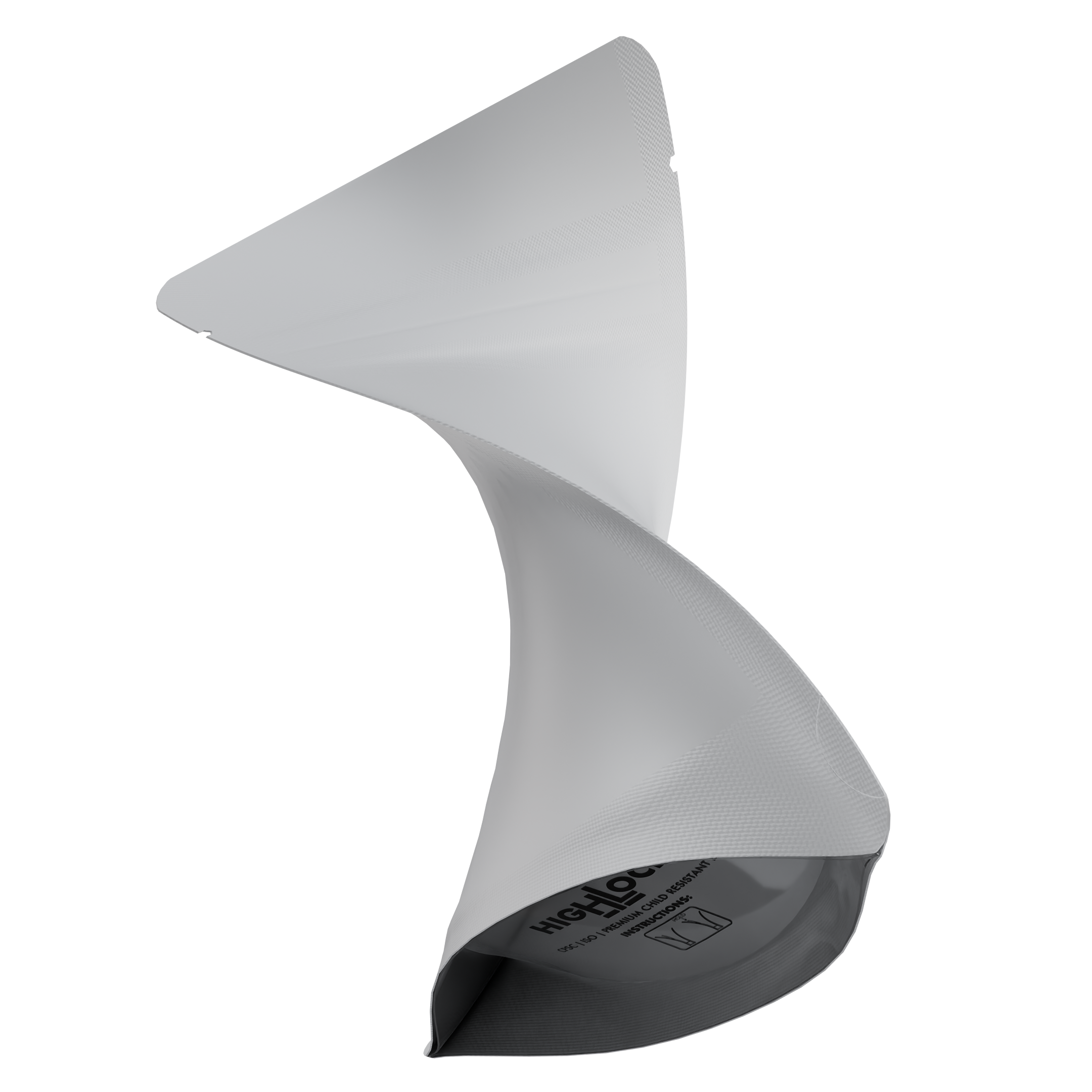 1/8th Ounce 3.5g CR Exit Bags Matte White / Matte White - Tear Notch Mylar Bags - Child Resistant - (1,000 qty.) - Dragon Chewer