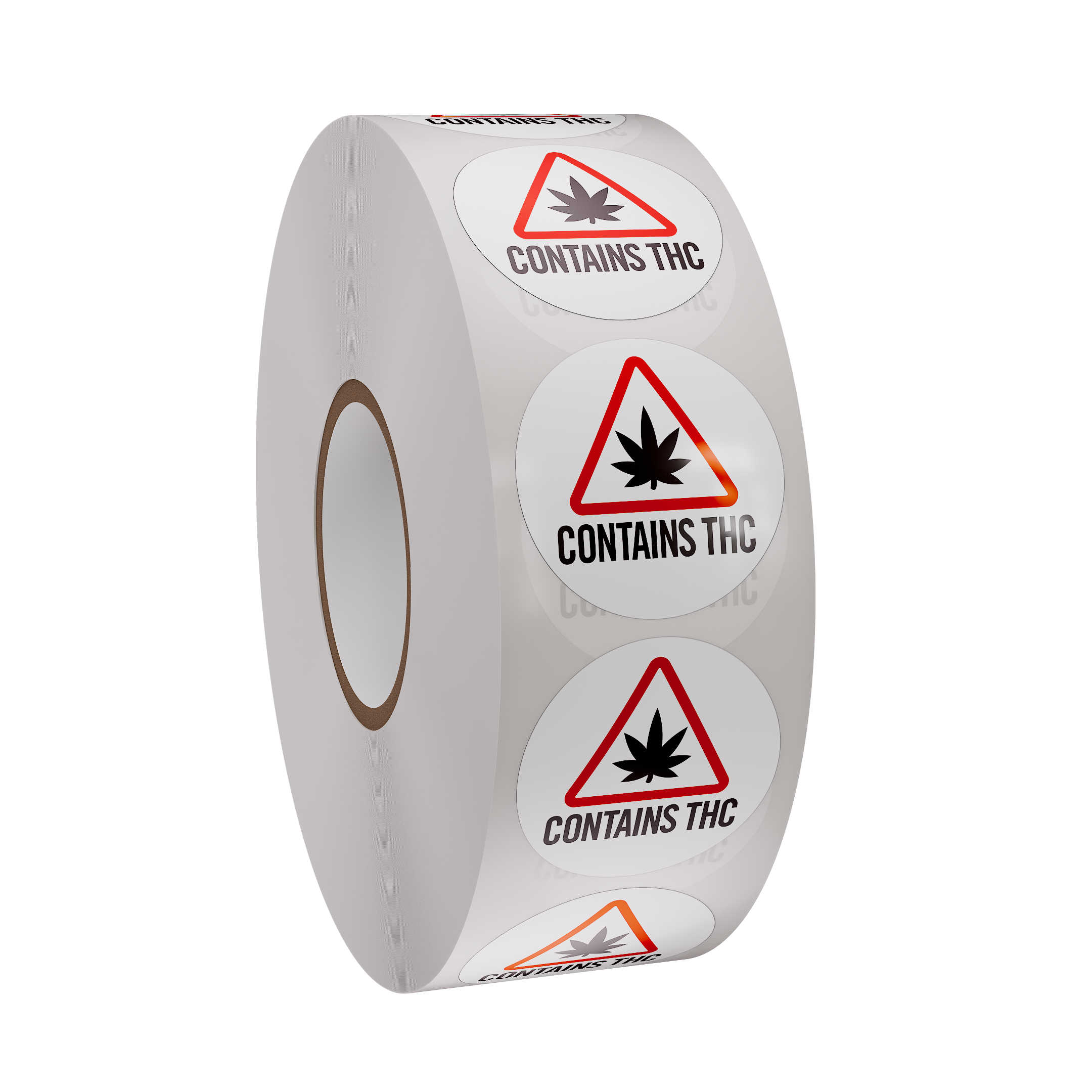 Maine & Massachusetts 1" Circle THC Universal Marijuana Symbol Labels (1,000 qty)