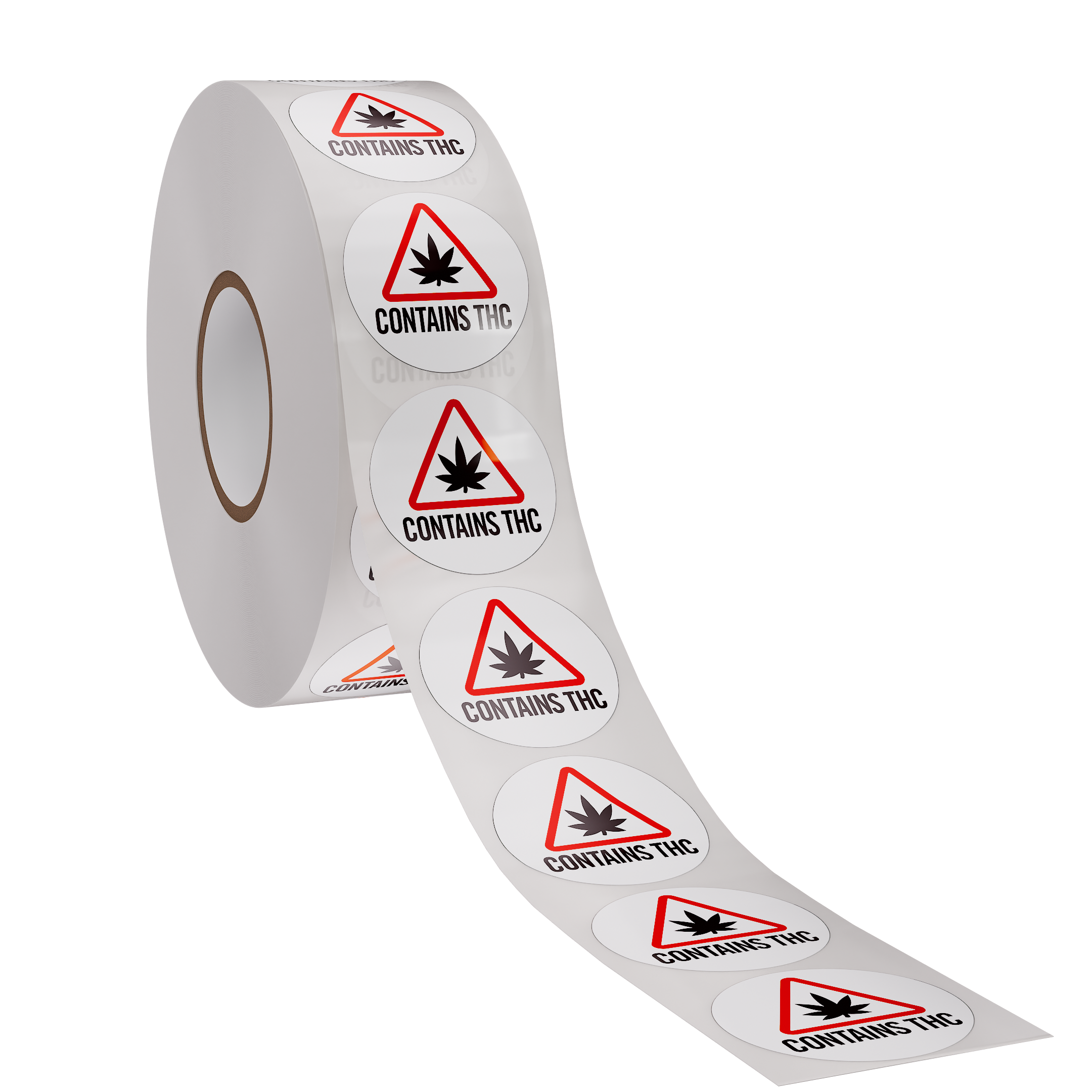 Maine & Massachusetts 1" Circle THC Universal Marijuana Symbol Labels (1,000 qty)