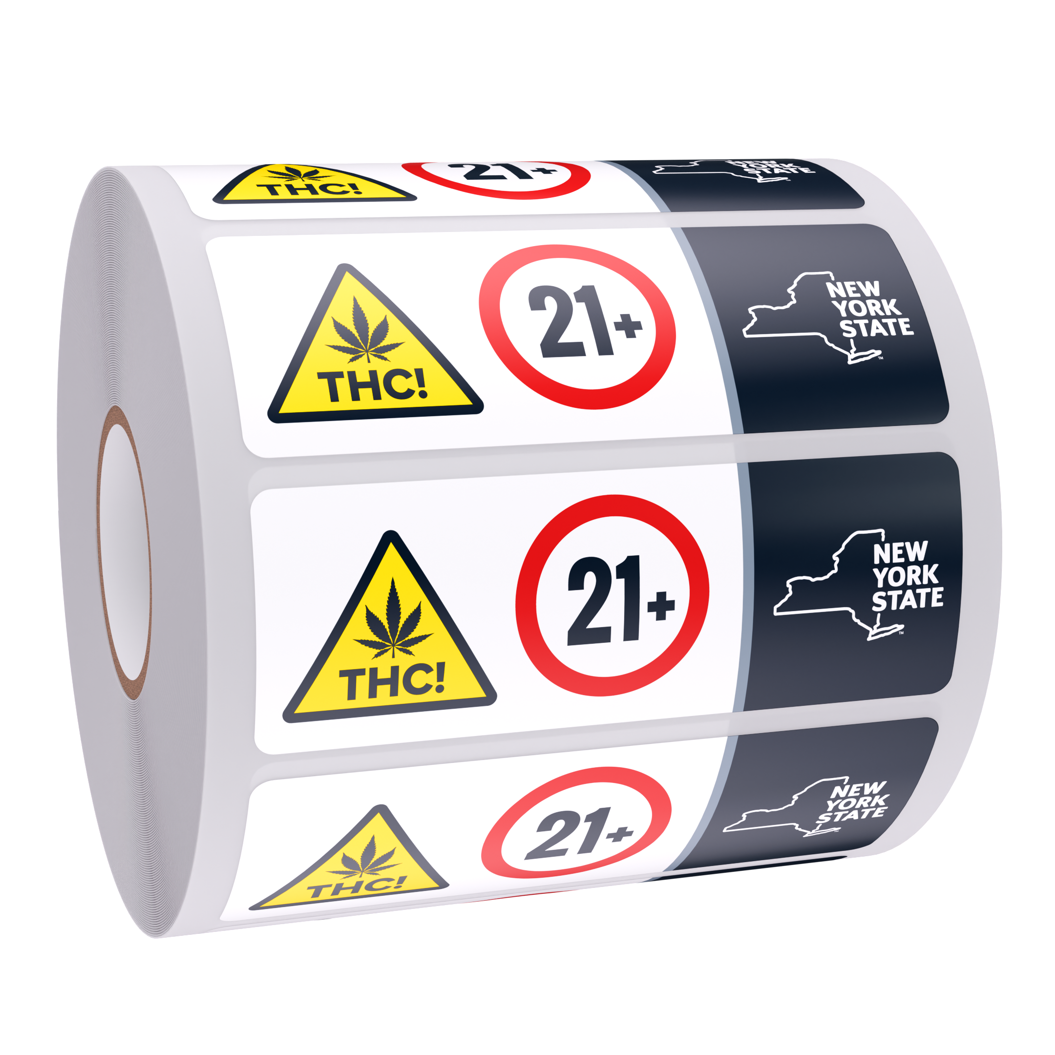 New York Compliant THC Universal Cannabis Warning Symbol (1,000 qty.) - Horizontal