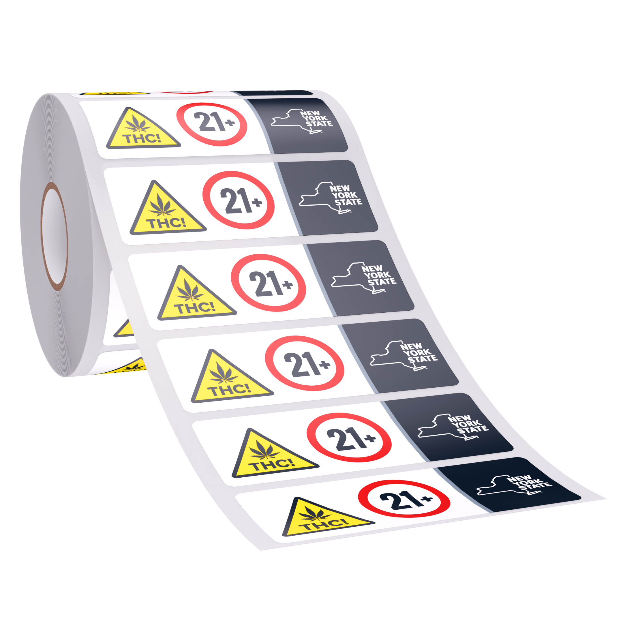 New York Compliant THC Universal Cannabis Warning Symbol (1,000 qty.) - Horizontal
