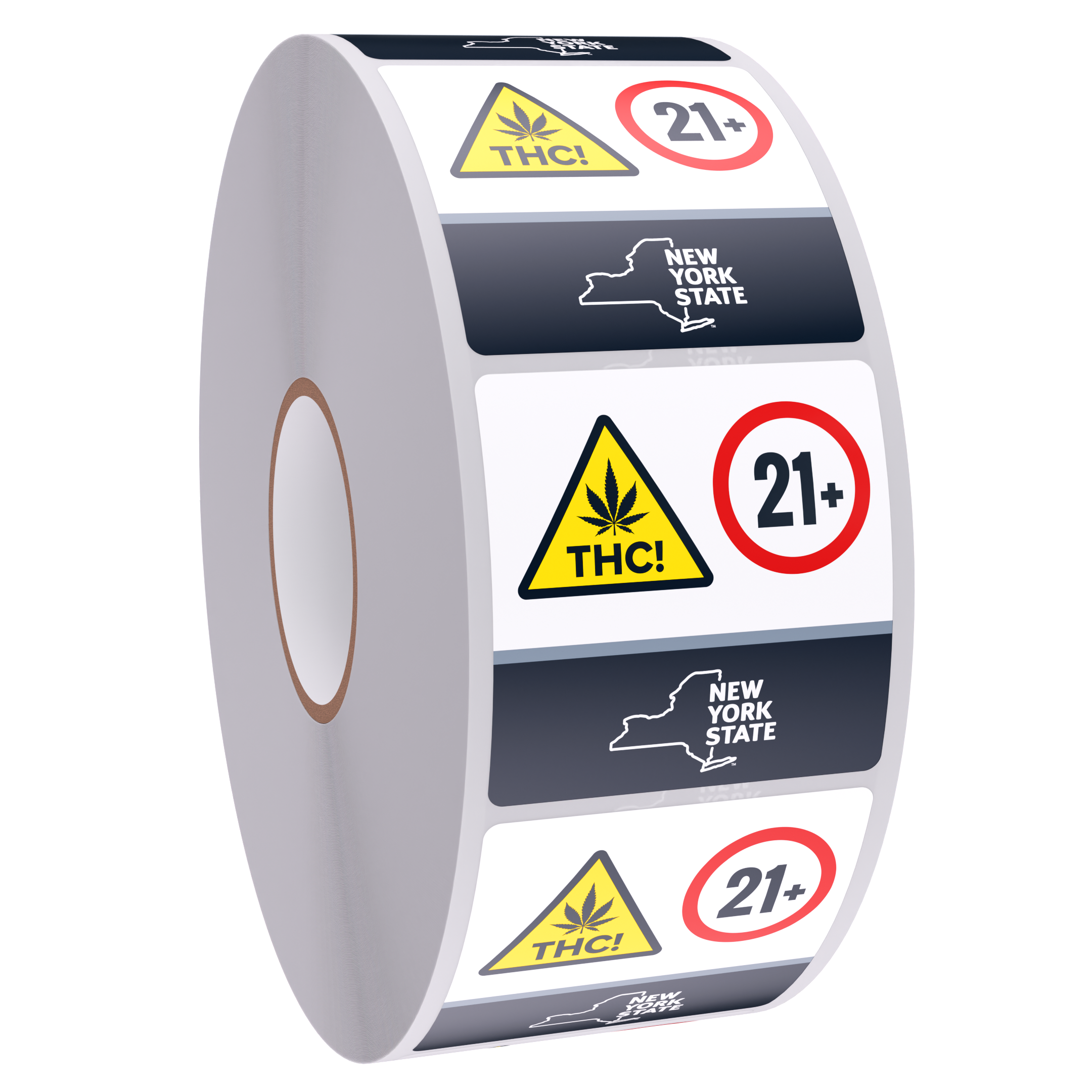New York Compliant THC Universal Cannabis Warning Symbol (1,000 qty.) - Square