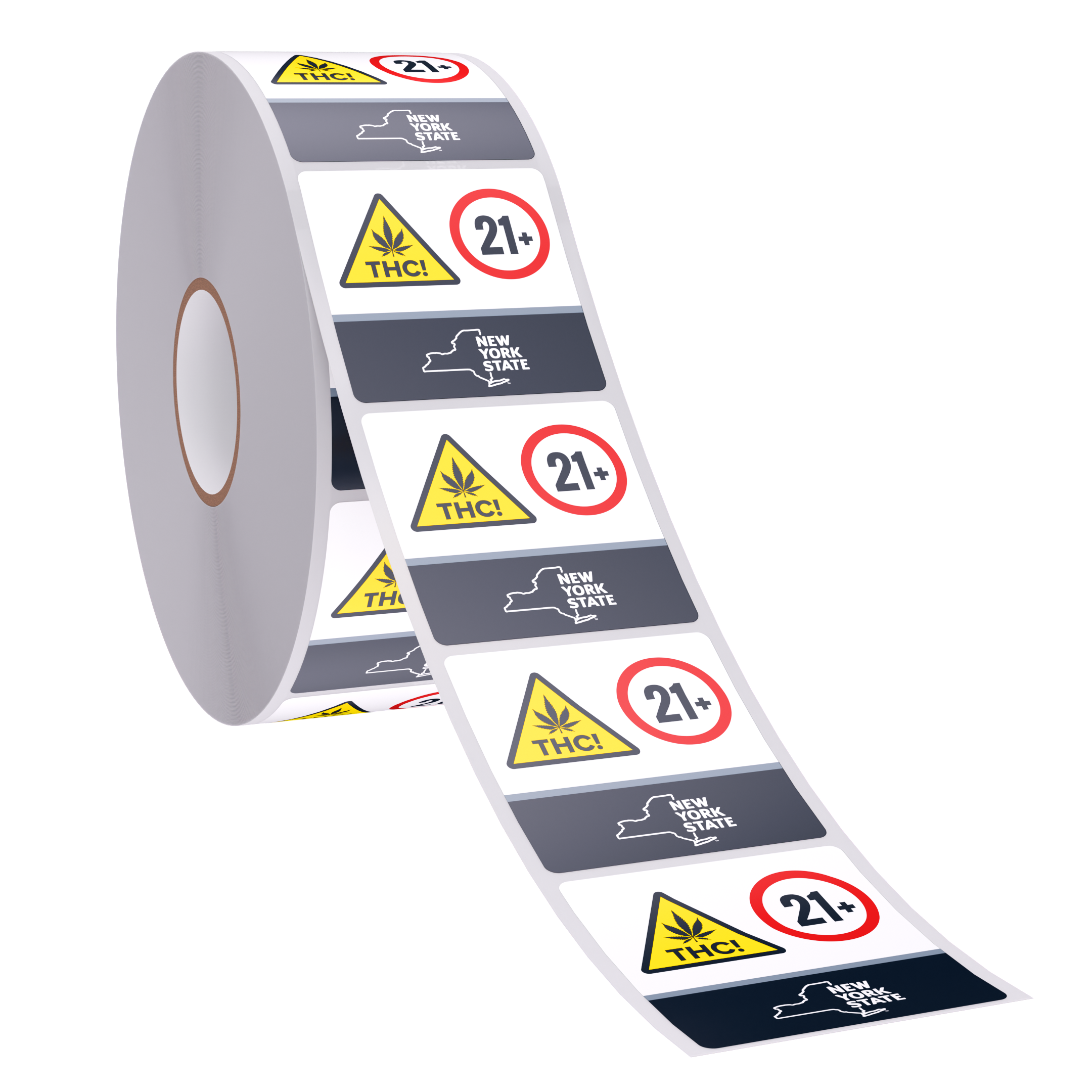 New York Compliant THC Universal Cannabis Warning Symbol (1,000 qty.) - Square