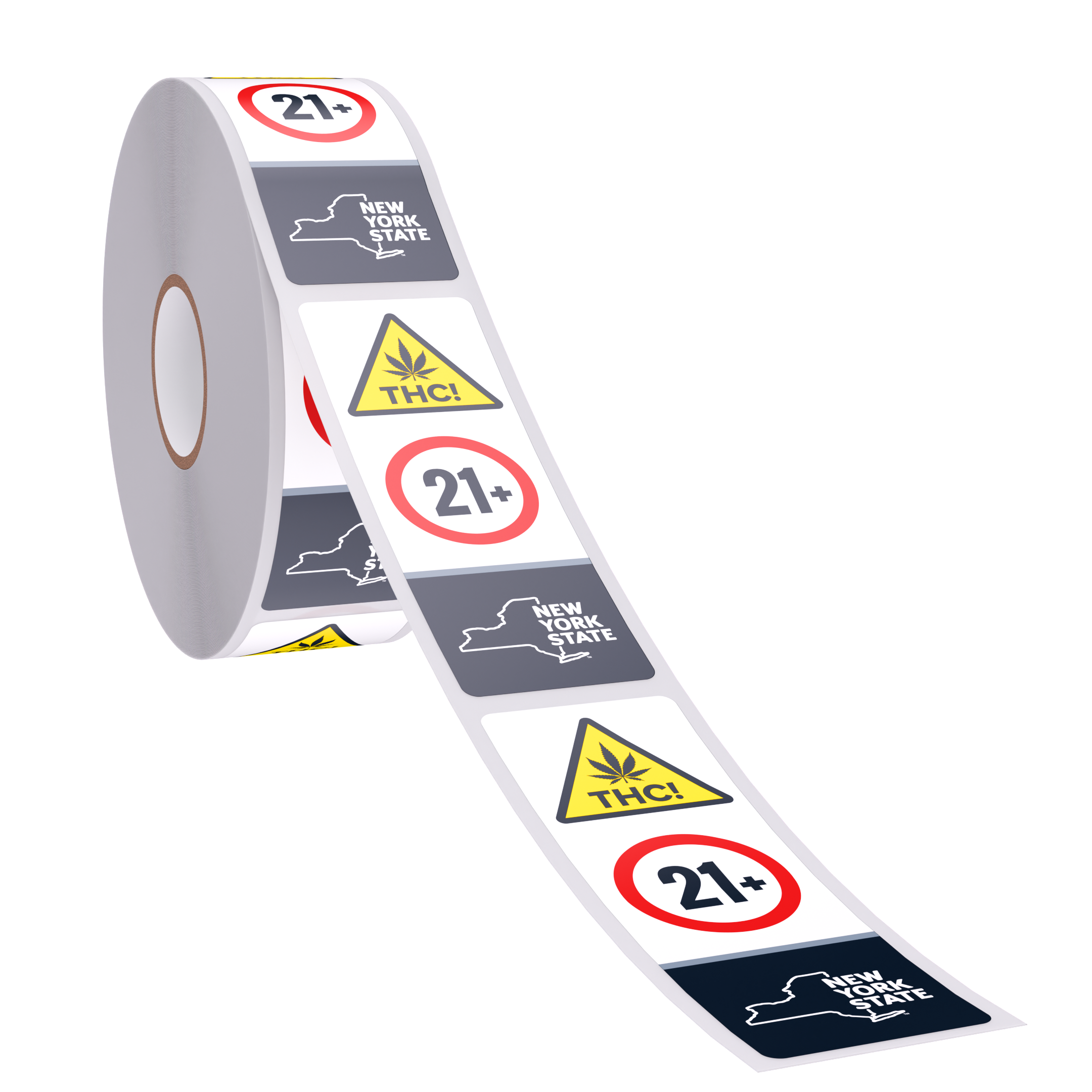 New York Compliant THC Universal Cannabis Warning Symbol (1,000 qty.) - Vertical