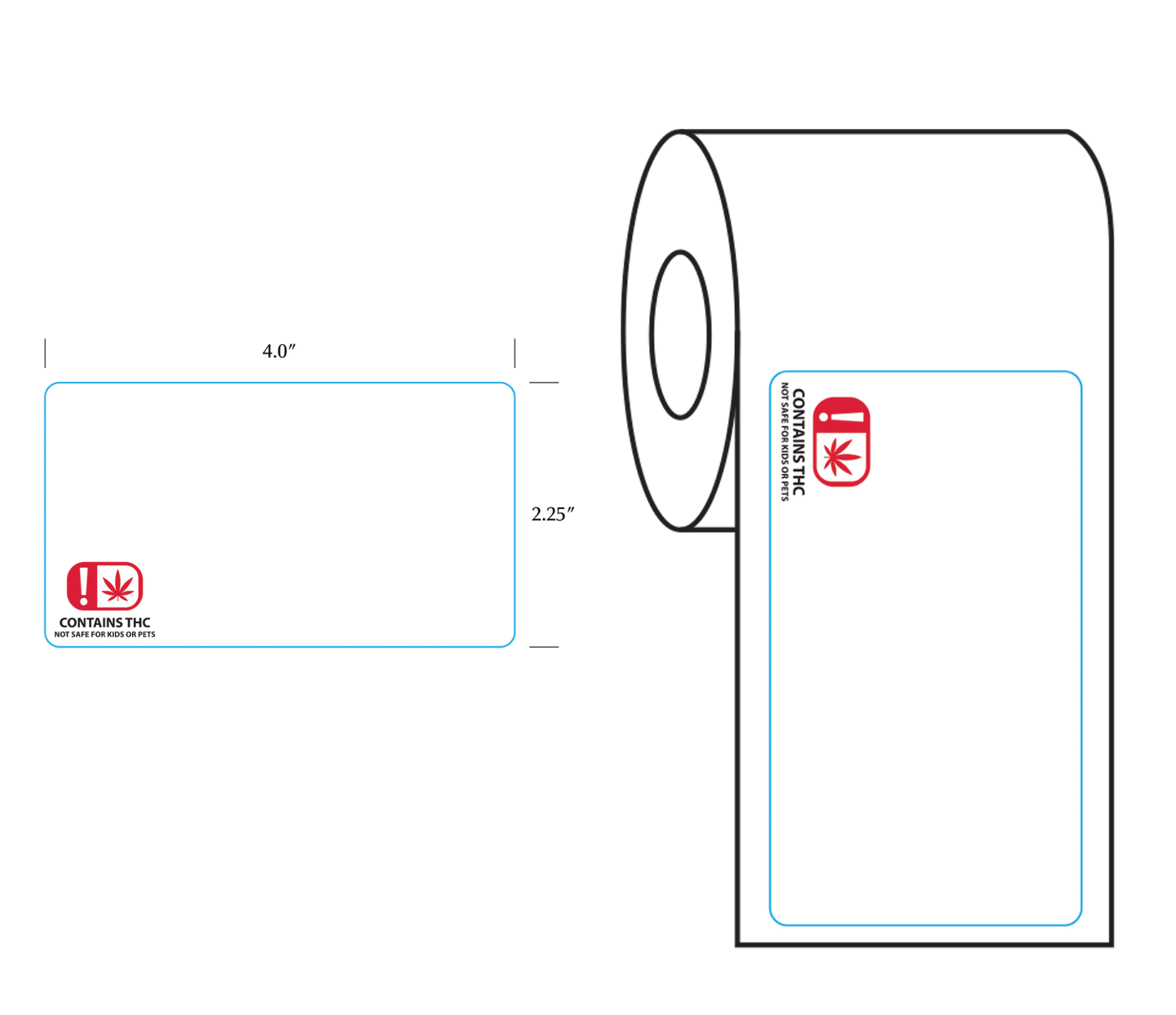 Oklahoma OMMA Thermal Recreational THC Universal Symbol Labels - BioTrack / Greenbits Landscape (700 qty.) - Dragon Chewer