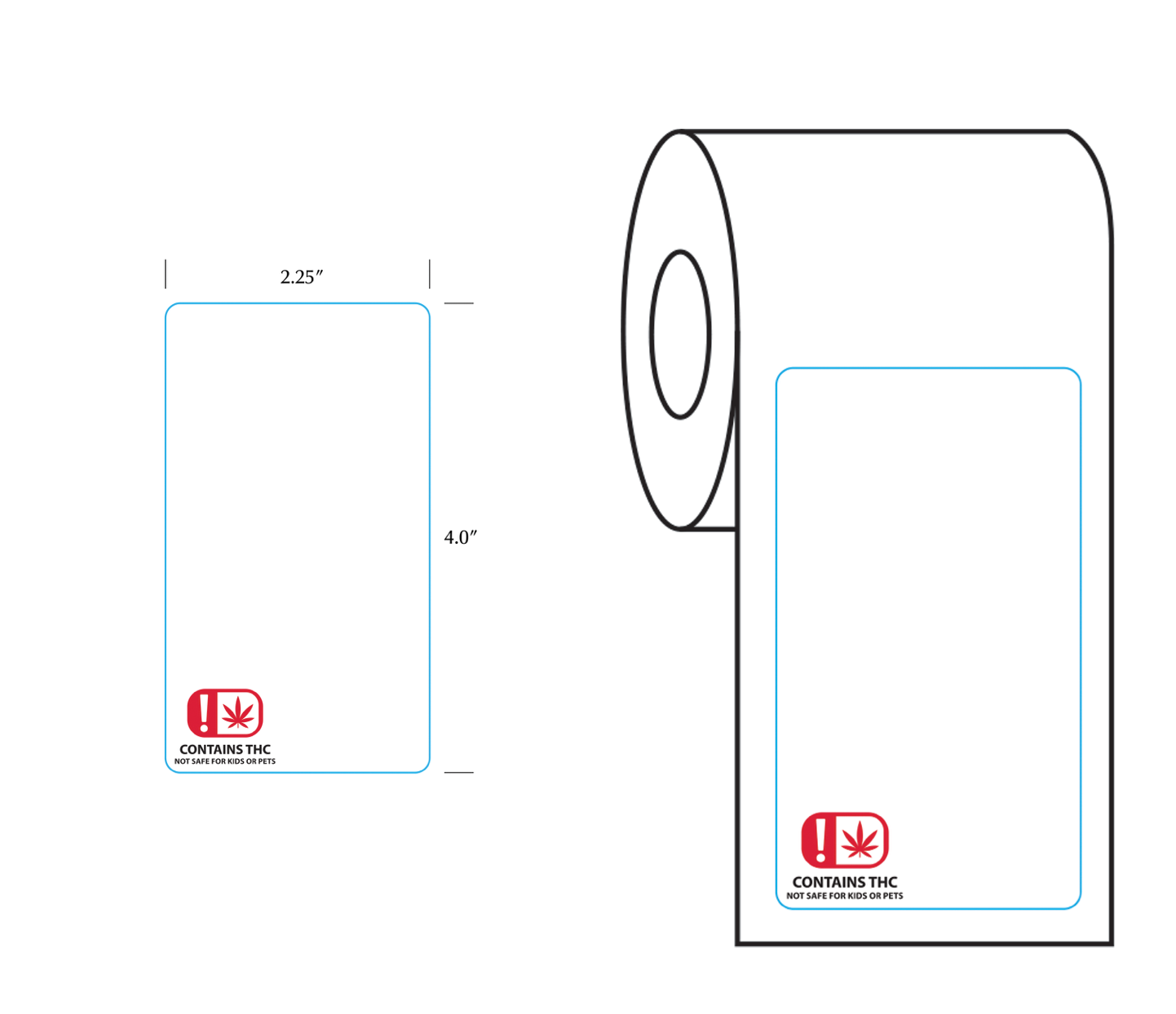 Oklahoma OMMA Thermal Recreational THC Universal Symbol Labels - BioTrack / Greenbits Portrait (700 qty.) - Dragon Chewer