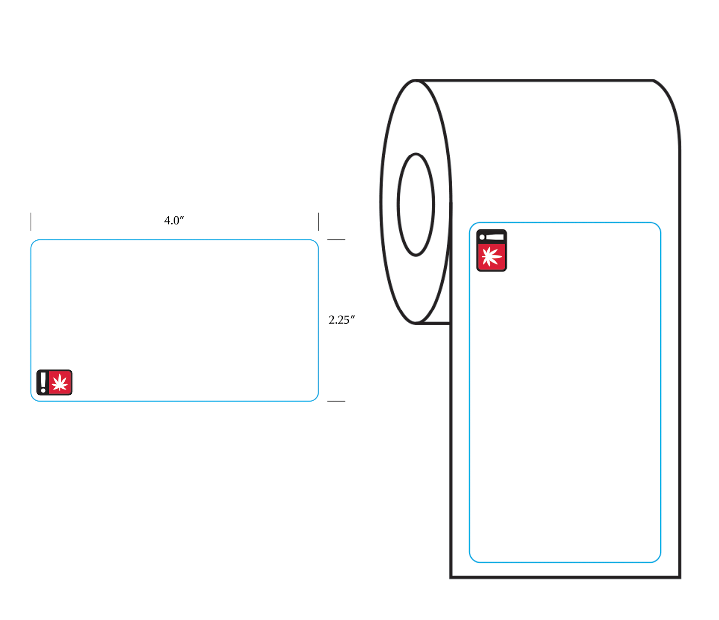 Oregon OLCC Thermal Recreational THC Universal Symbol Labels - BioTrack / Greenbits Landscape (700 qty.) - Dragon Chewer