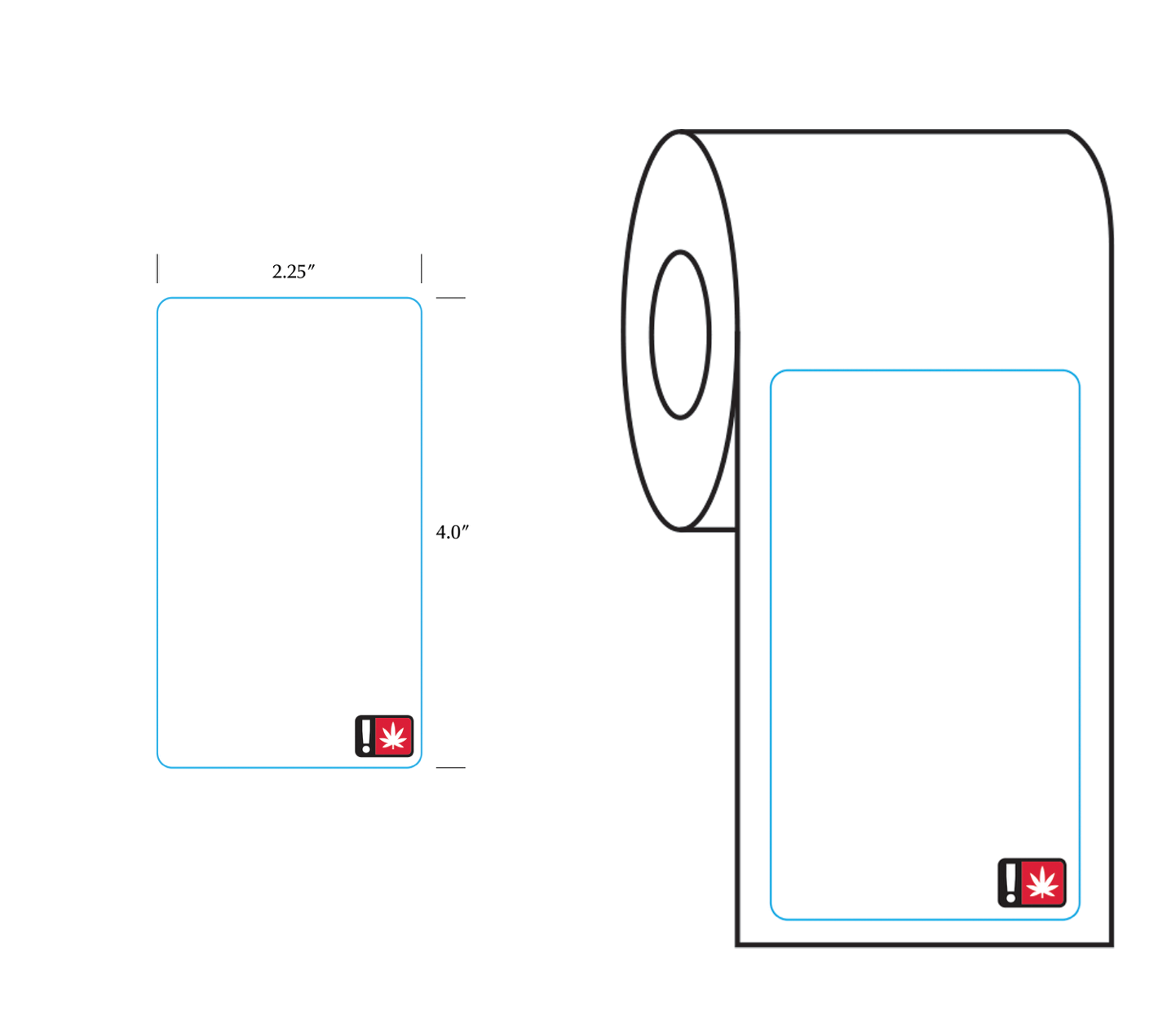 Oregon OLCC Thermal Recreational THC Universal Symbol Labels Flat - BioTrack / Greenbits Portrait (700 qty.) - Dragon Chewer