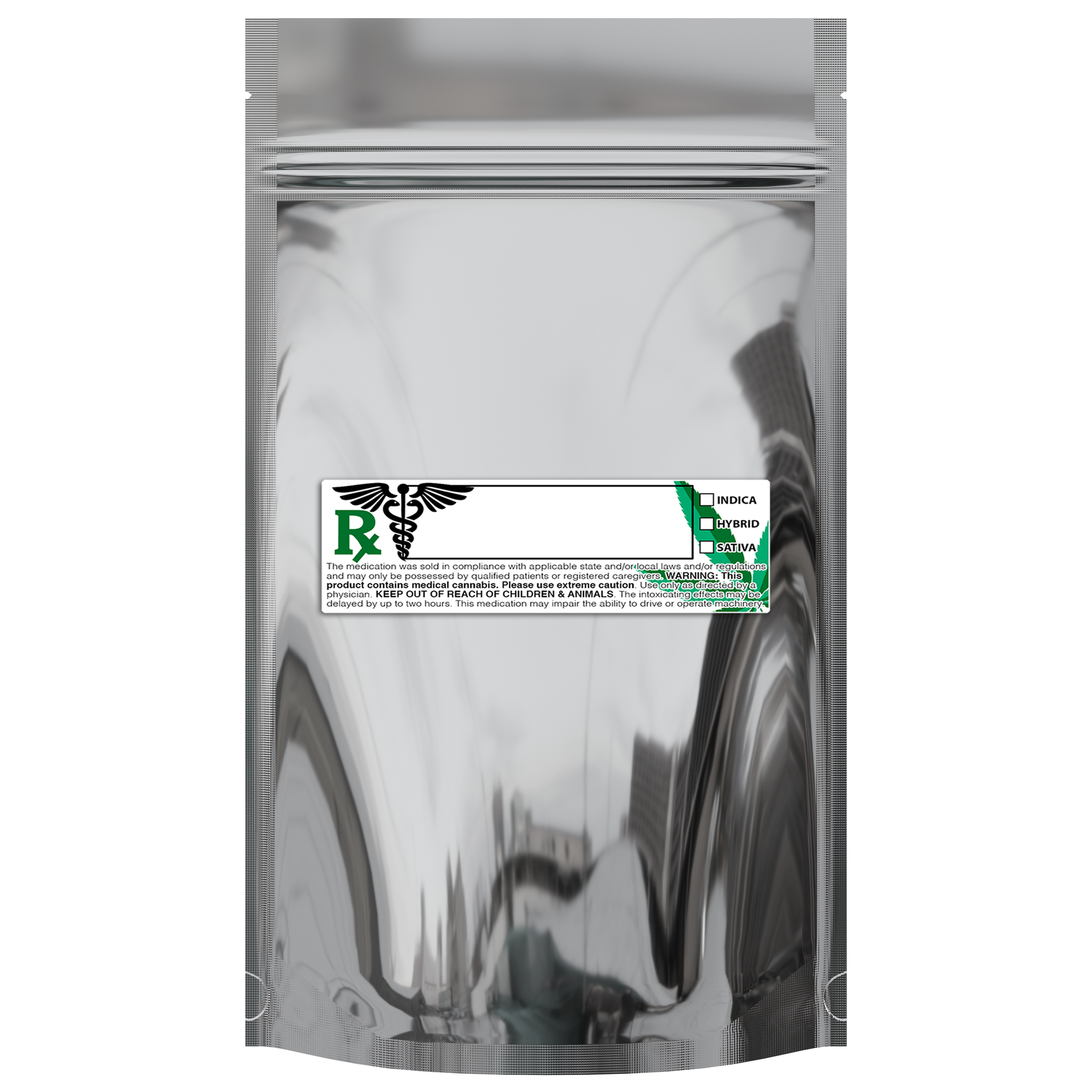 1/2 Ounce Gloss Silver & Clear Mylar Bags + Labels - (100 qty.) - Dragon Chewer