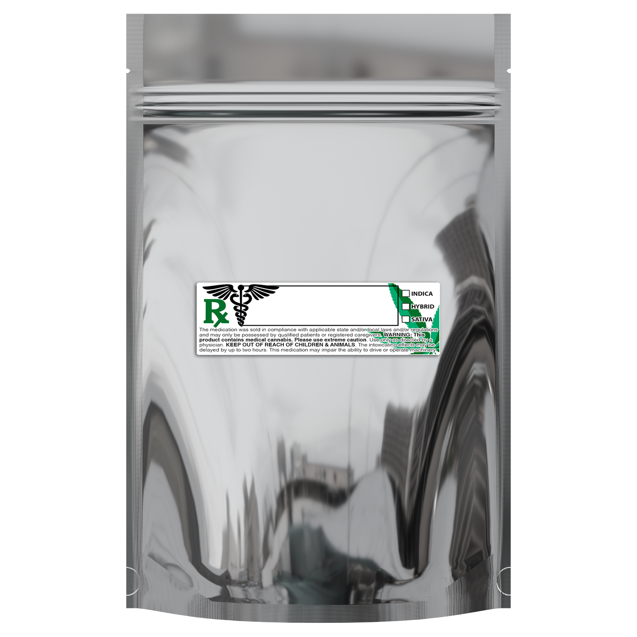 1 Ounce Gloss Silver & Clear Mylar Bags + Labels - (100 qty.) - Dragon Chewer