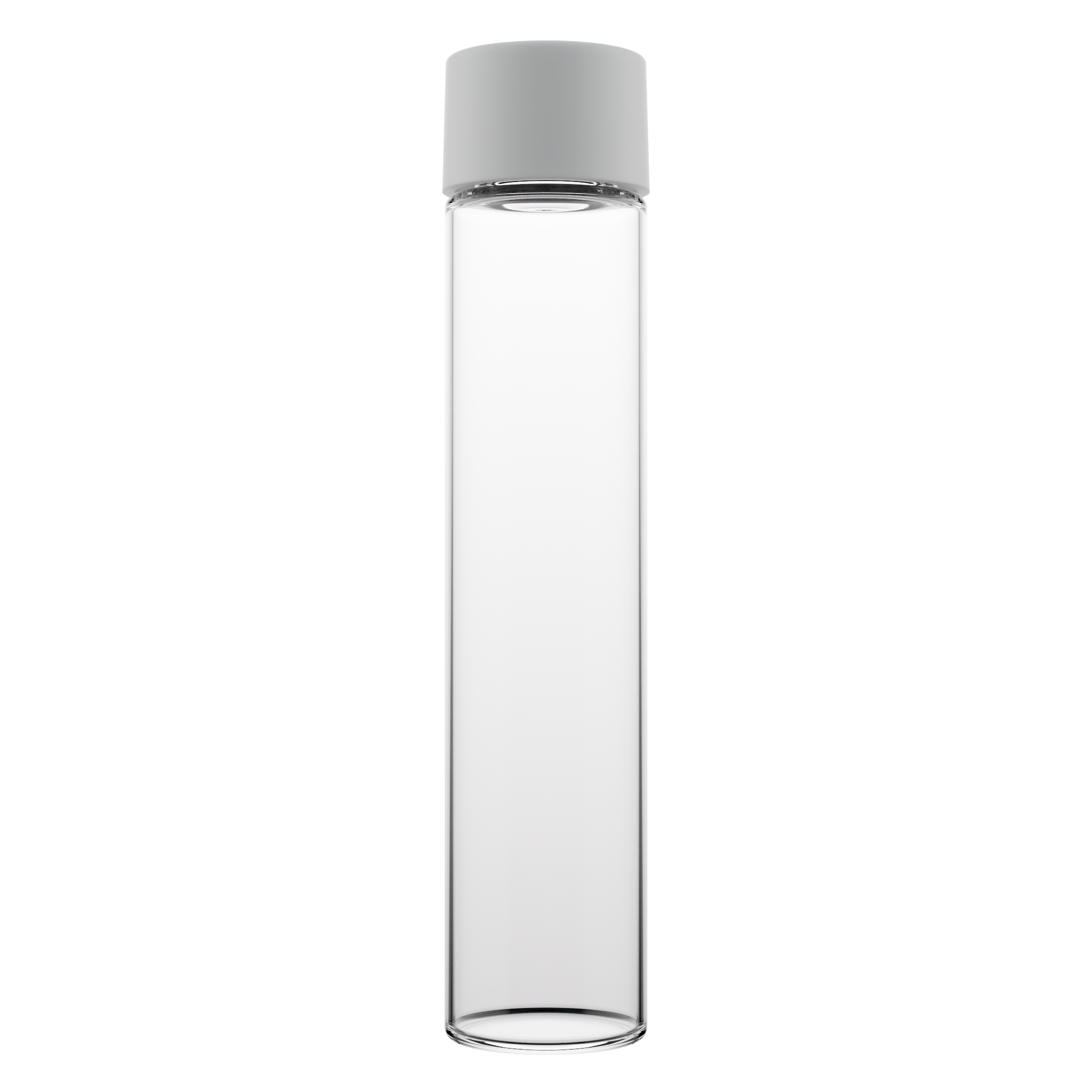 115mm Clear Glass Child Resistant Tubes - CR Smooth White Cap - (456 qty.)