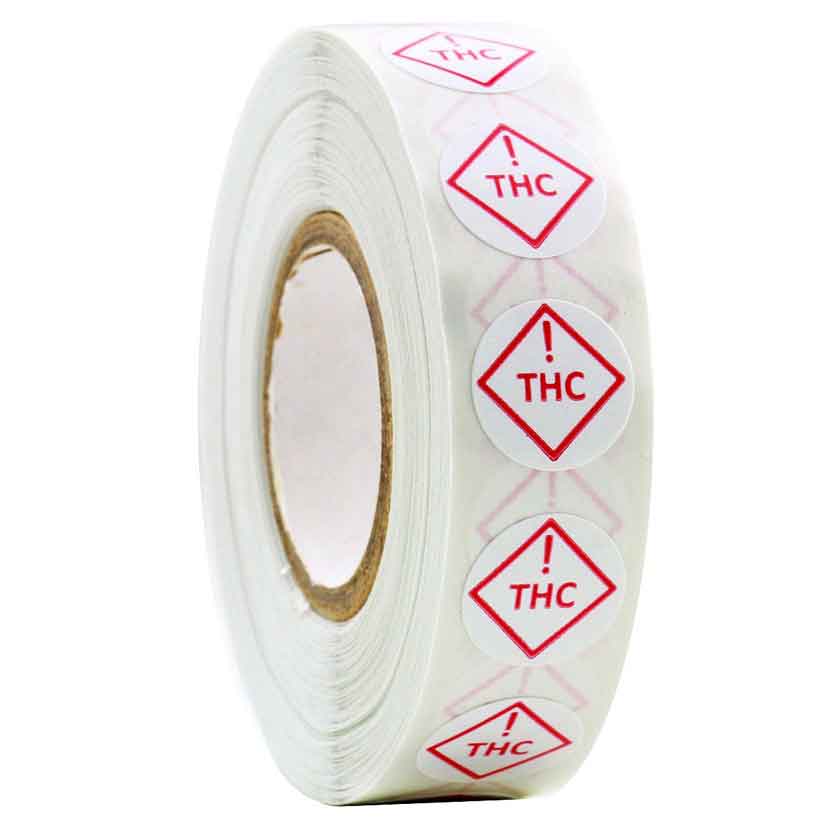 Colorado THC recreational marijuana labels - MED compliant stickers by dragon chewer