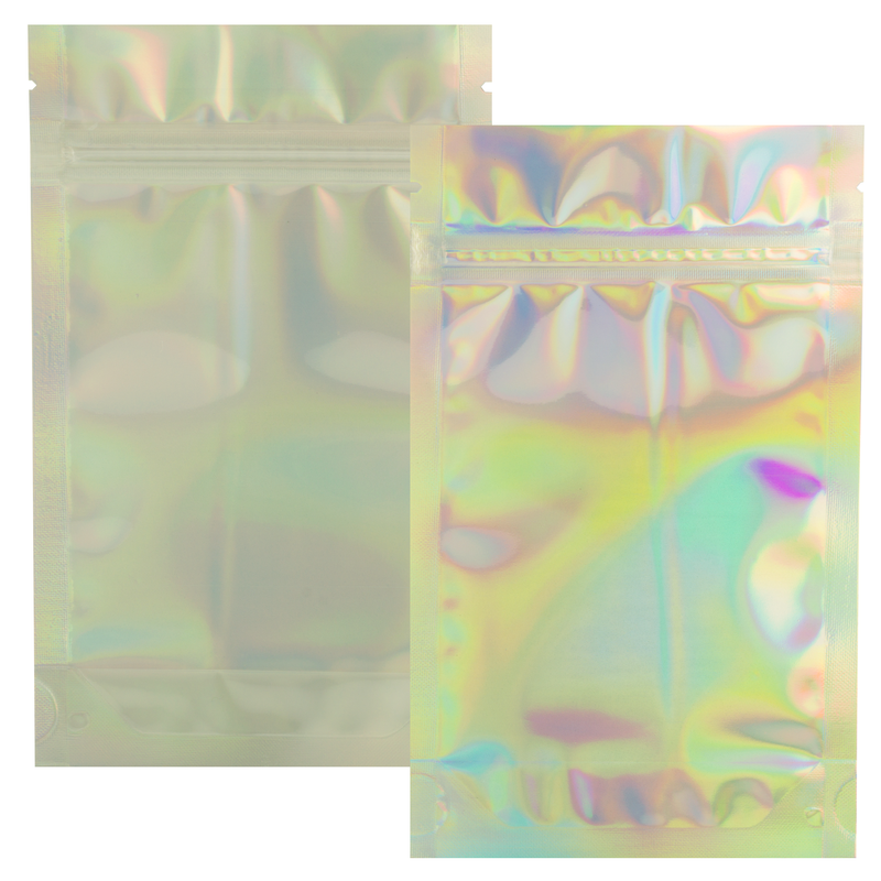 7 Gram 4 X 6 Holographic – Wholesale 420 smell proof zipper mylar bags – bulk compliant packaging supplies. 1,000 thick heat sealed foil odor / scent proof & tamper evident dispensary storage bags.