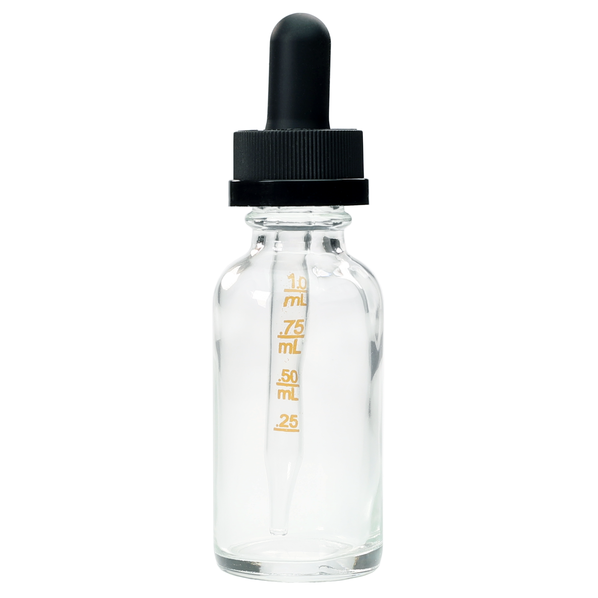 30ML Clear Glass Dropper Bottles - Child Resistant Black Cap (20 qty.) - Dragon Chewer