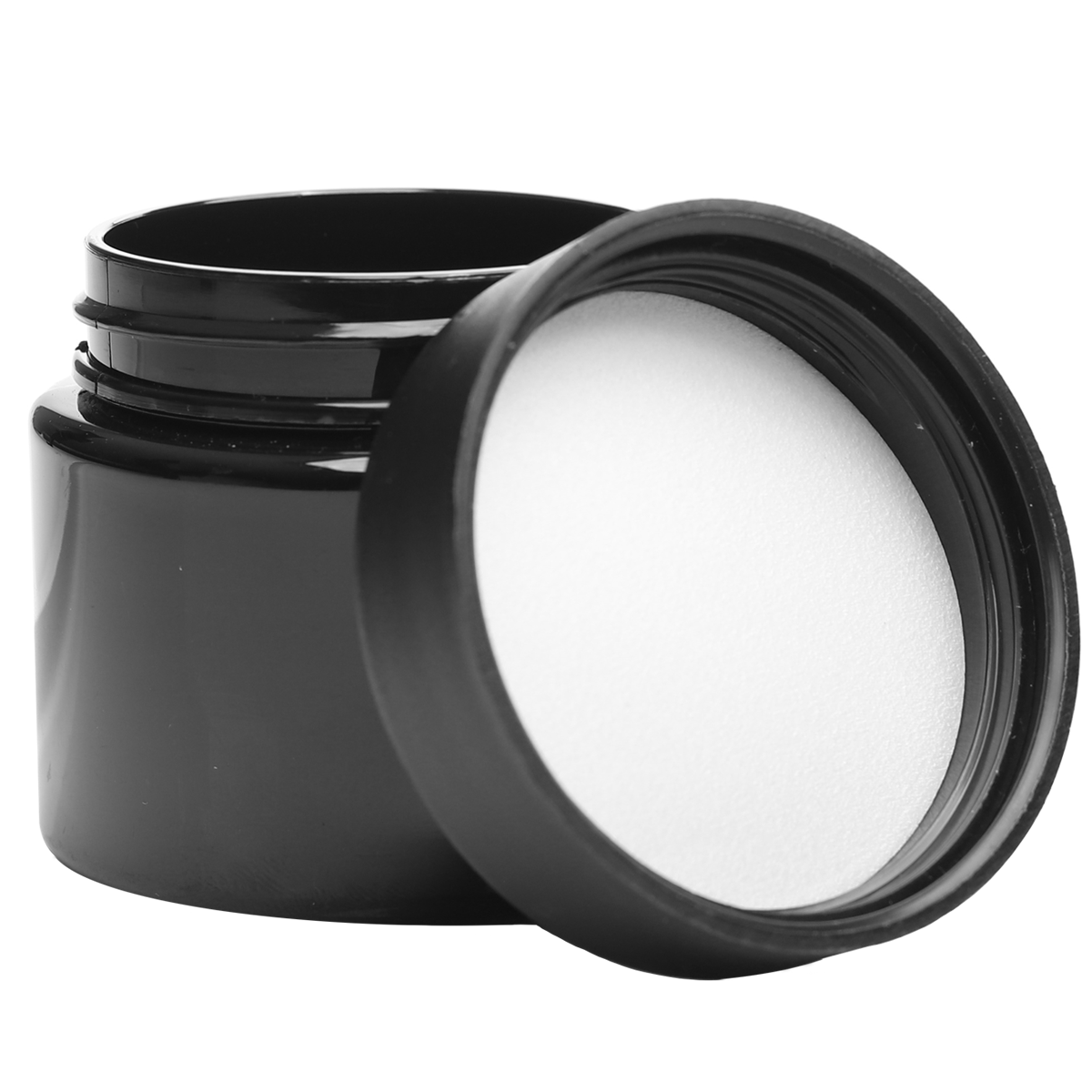 3 Ounce Black PET Jar - Child Resistant Black Smooth Cap w/ liner - (512 qty.) - Dragon Chewer