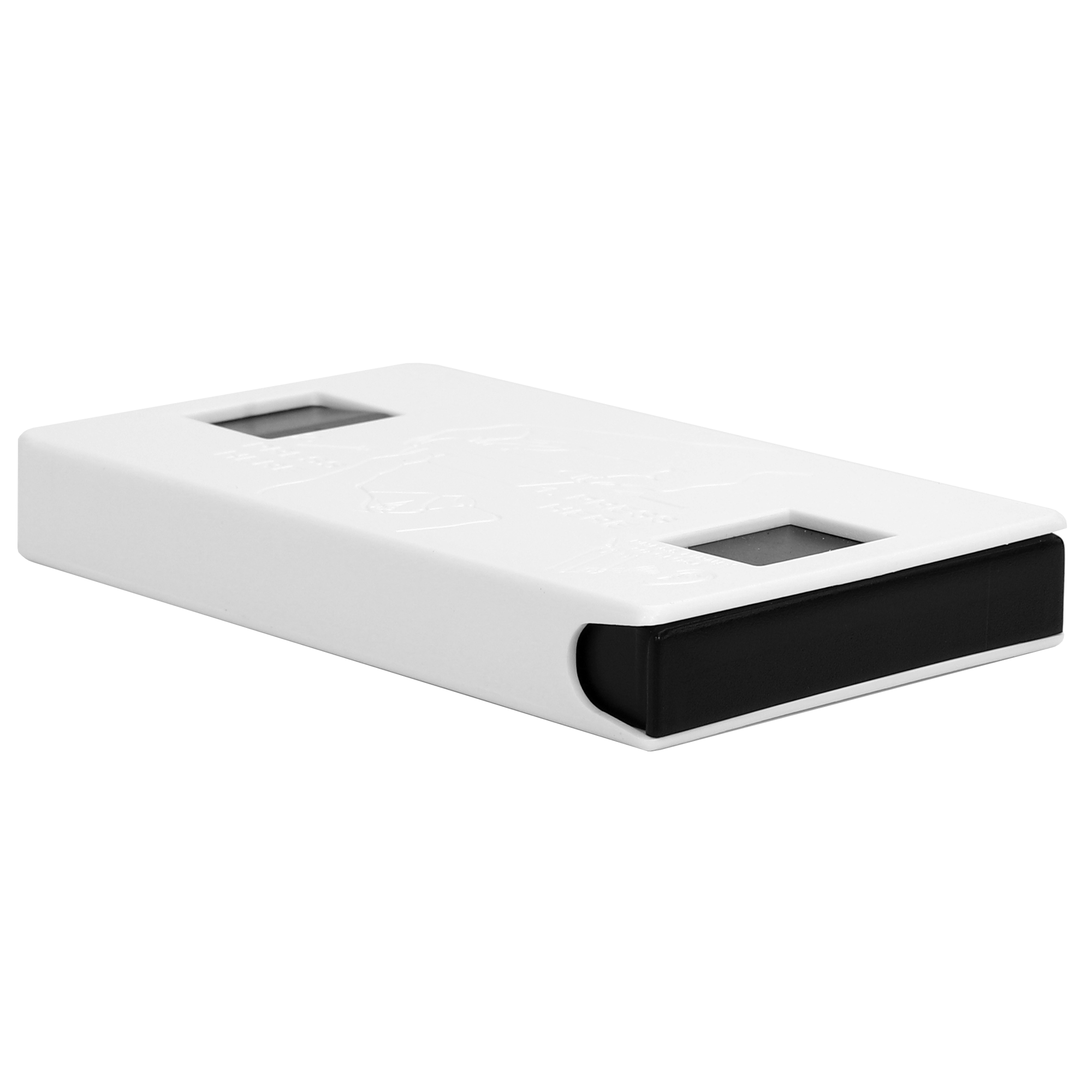 Dragon Chewer White & Black Press N Pull 85 Slim CR child resistant wholesale child resistant custom pre roll packaging slider box. The best custom 420 pre roll packaging cases, holders & supplies. This multi-use / multi-pack dispensary container is great for edibles, joints, cartridges, and more! MADE IN THE USA.