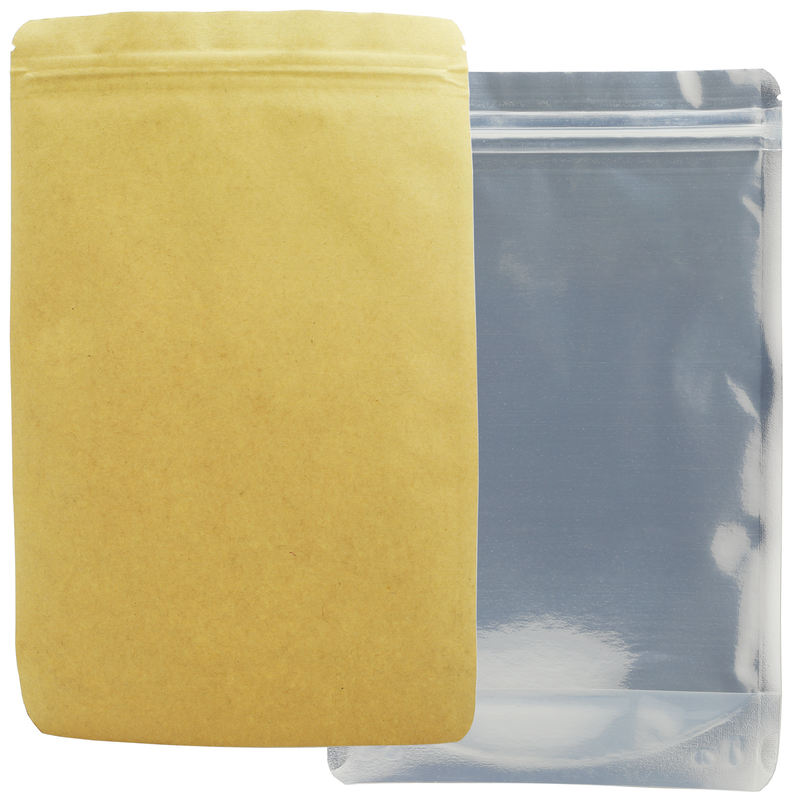 1 Ounce Kraft & Clear Mylar Bags - (1000 qty.)