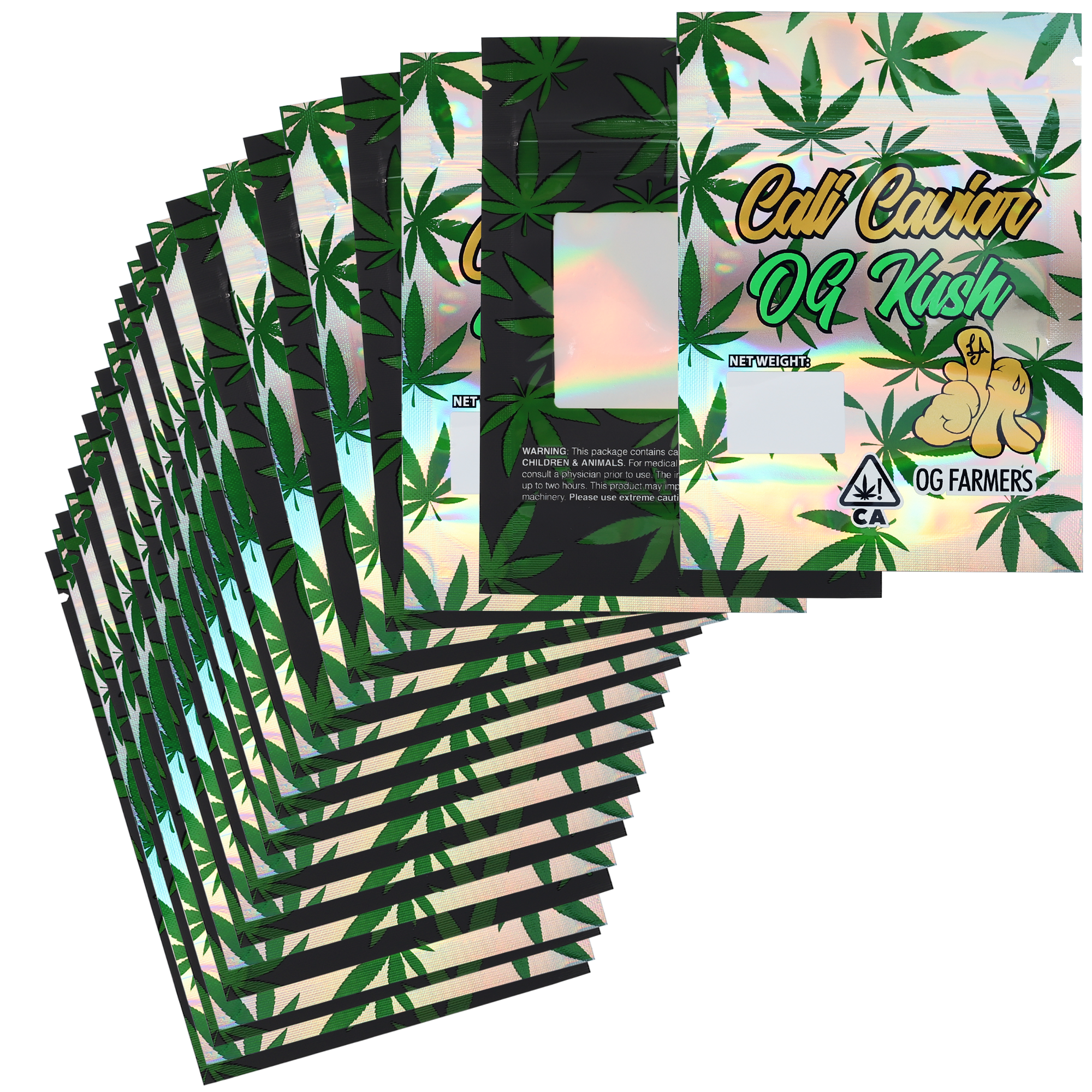 Bag King Clear Leaf Mylar Bag (1/8th to 1/4th oz)