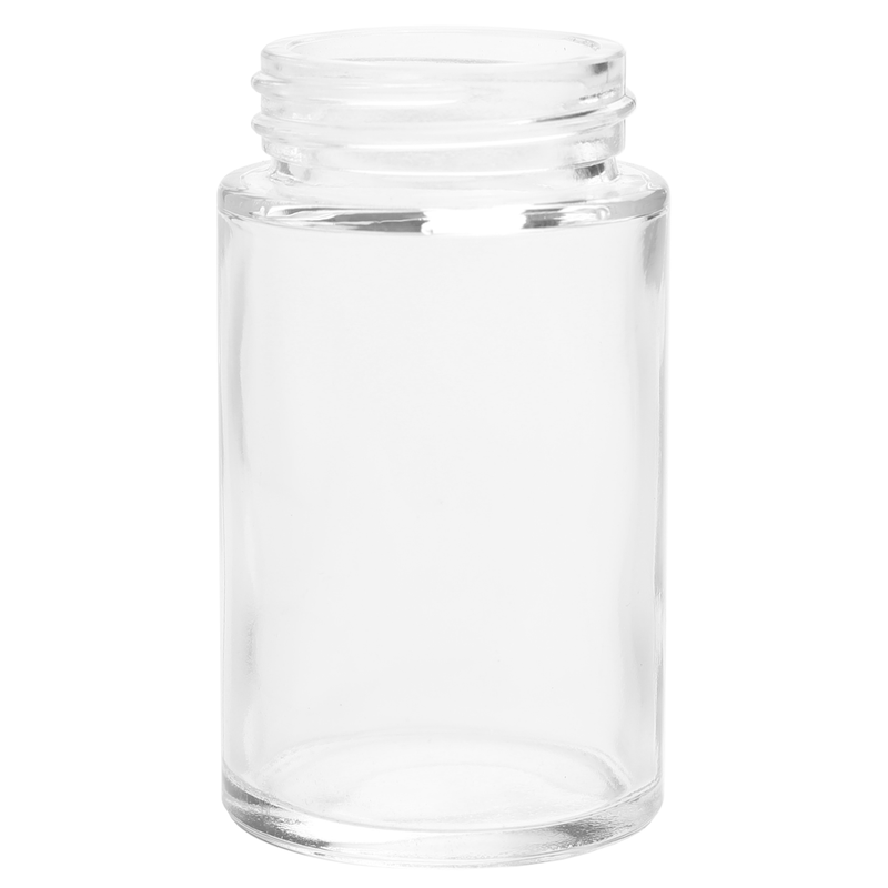 2 Ounce Tall Clear Glass Jar - Child Resistant Black Smooth Cap Pre Roll Multipack - (200 qty.)