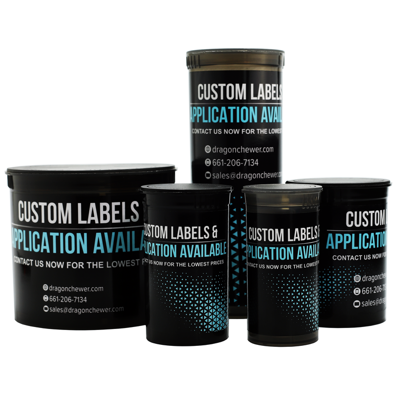 custom pop top containers bottles dispensary labels by dragon chewer
