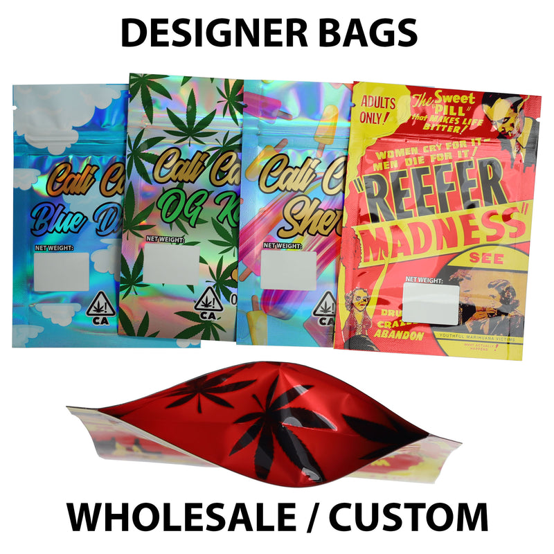 1/8th Ounce 3.5g 8th - Custom Printed Designer Mylar Smell Proof Bags with Designs