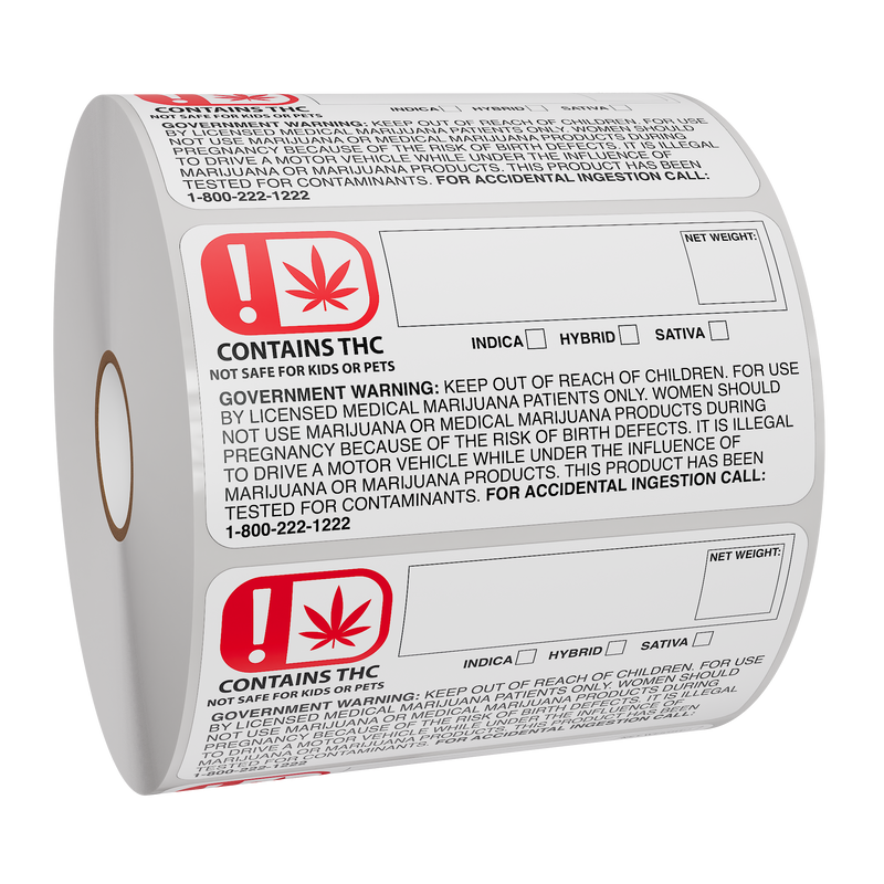 OMMA 3x1.5 Oklahoma THC Universal Symbol Labels (1,000 qty.)