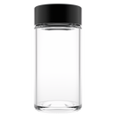 2 Ounce Tall Clear Glass Jar - Child Resistant Black Smooth Cap Pre Roll Multipack - (120 qty.)