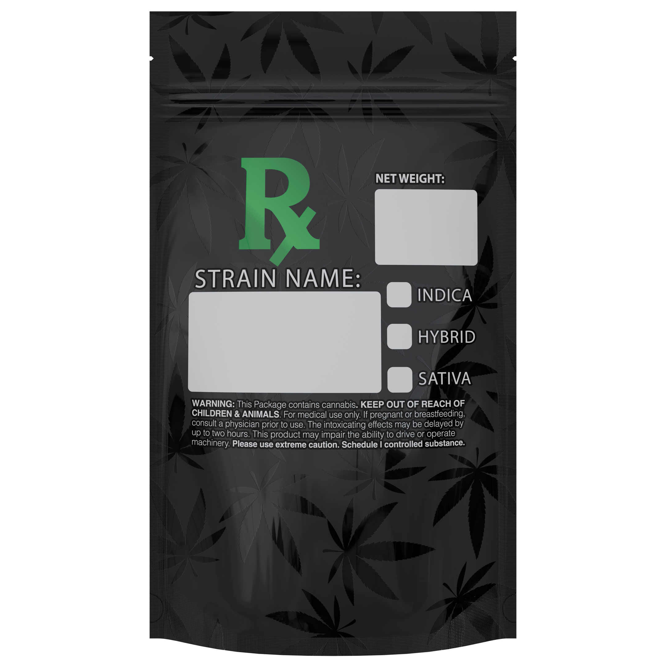 1/2 Ounce Green Rx Generic Designer Custom Printed Mylar Bags (100 qty.) - Dragon Chewer
