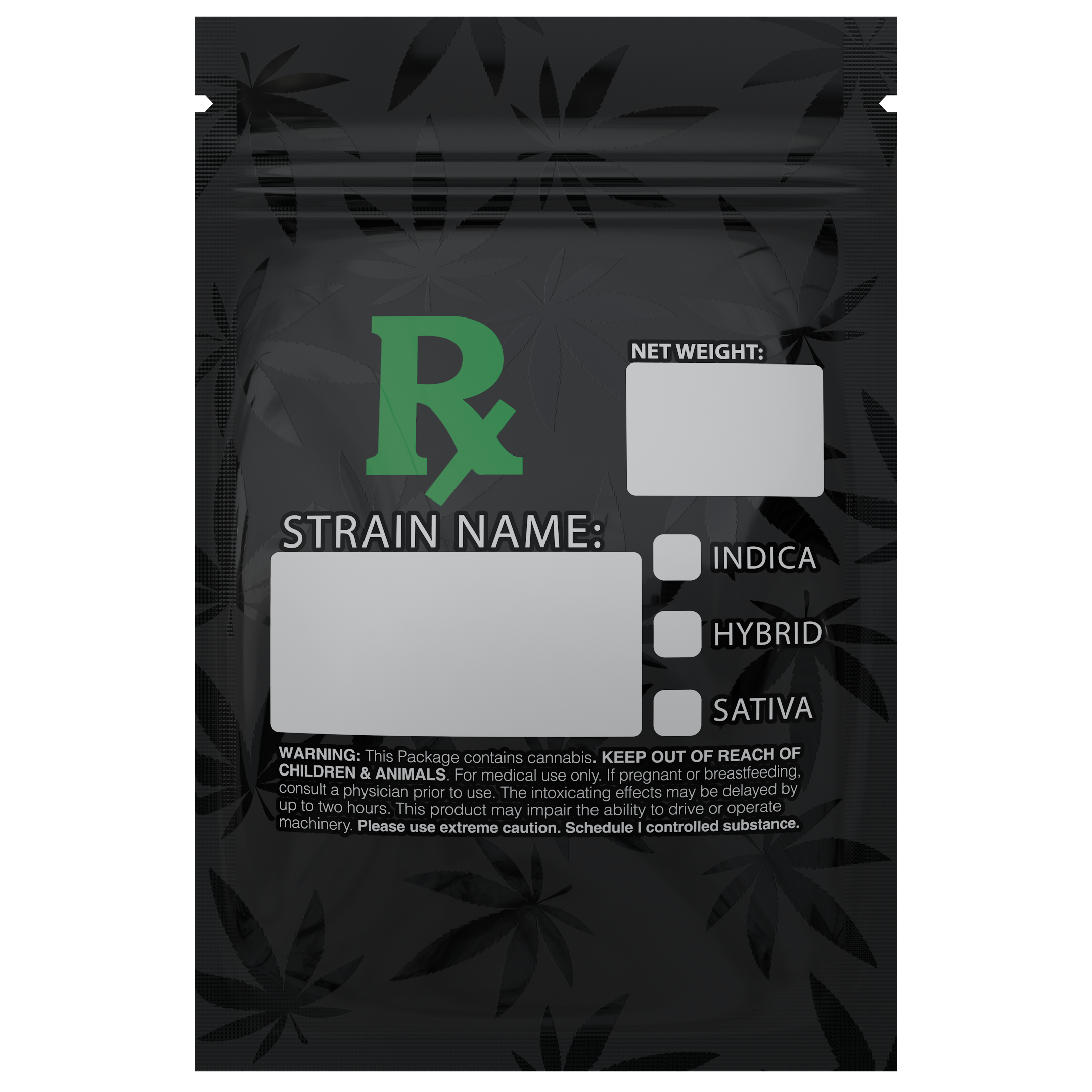 1 Gram Green Rx Generic Designer Custom Printed Mylar Bags (100 qty.) - Dragon Chewer