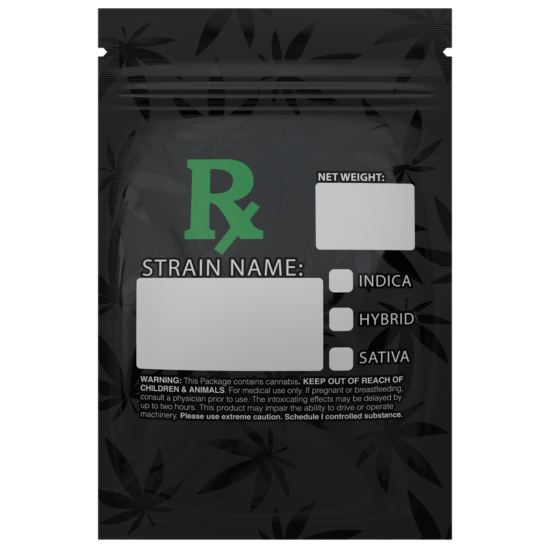 1 Gram Green Rx Generic Designer Custom Printed Mylar Bags (100 qty.) - Dragon Chewer