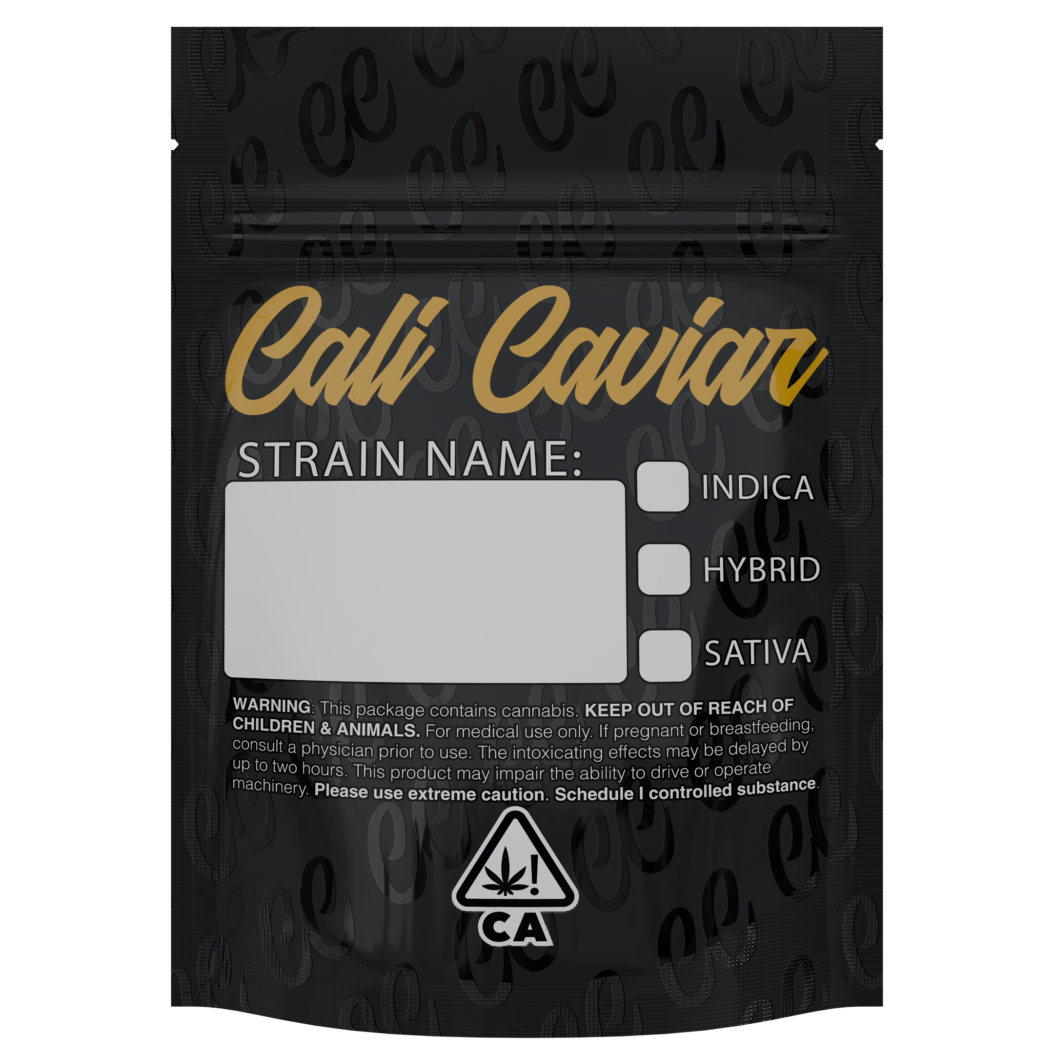 1/8th 3.5g Ounce Cali Caviar Designer Custom Printed Mylar Bags (1,000 qty.) - Dragon Chewer