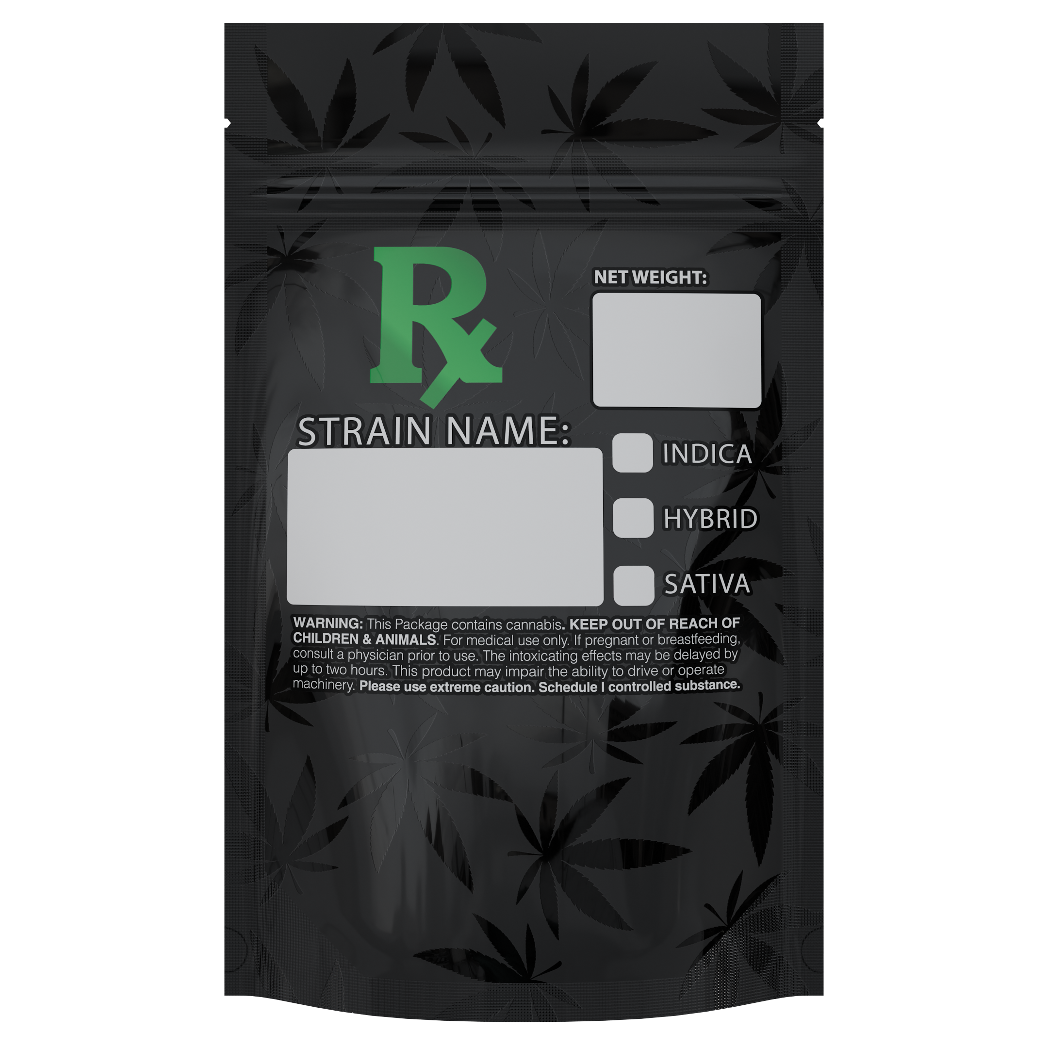 1/4th Ounce Green Rx Generic Designer Custom Printed Mylar Bags (100 qty.) - Dragon Chewer