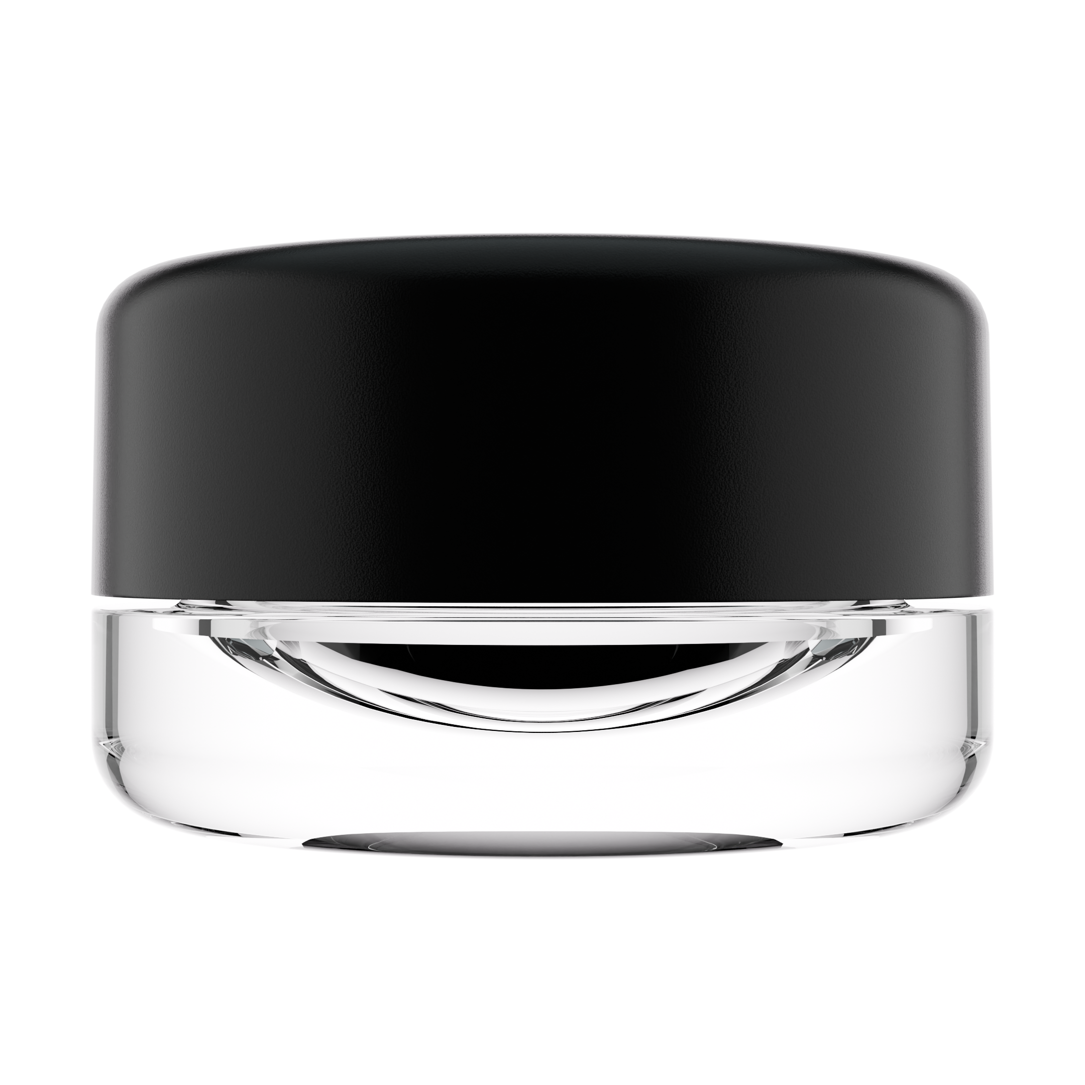 7ML Premium Clear Glass Concentrate Jar - Black Smooth CR Cap (400 qty.)