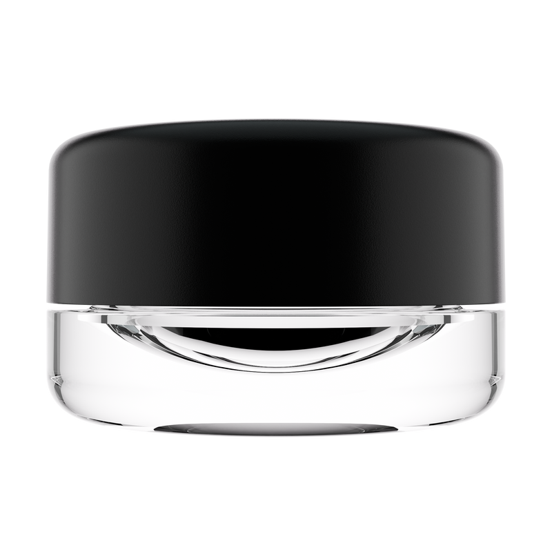7ML Premium Clear Glass Concentrate Jar - Black Smooth CR Cap (400 qty.)