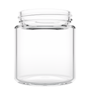3 Ounce Clear Glass Jar - Child Resistant Black Smooth Cap - (150 qty.)