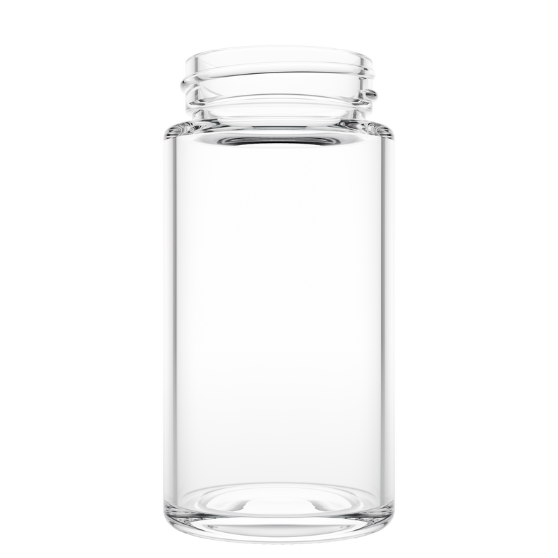 2 Ounce Tall Clear Glass Jar - Child Resistant Black Smooth Cap Pre Roll Multipack - (120 qty.)