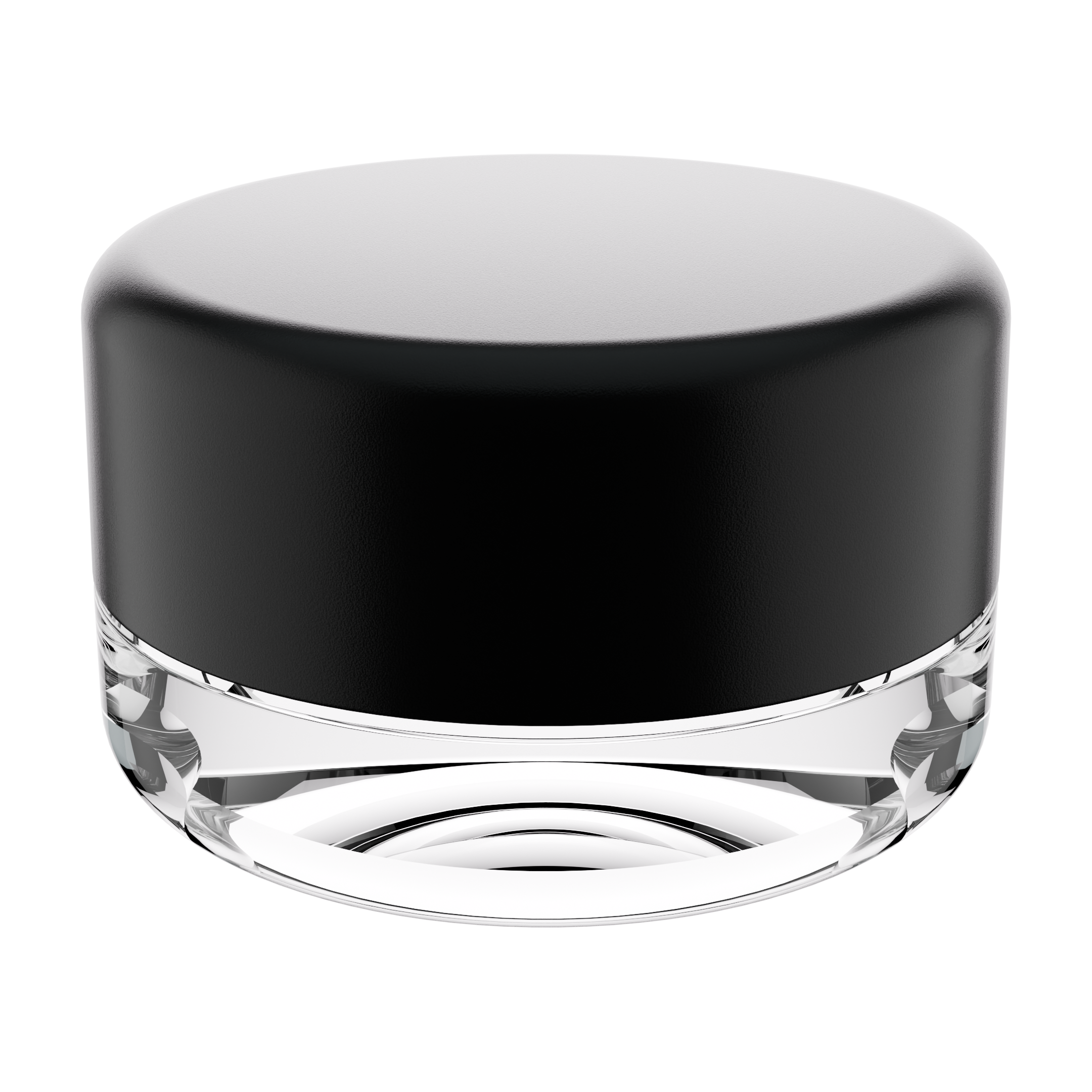 7ML Premium Clear Glass Concentrate Jar - Black Smooth CR Cap (400 qty.)