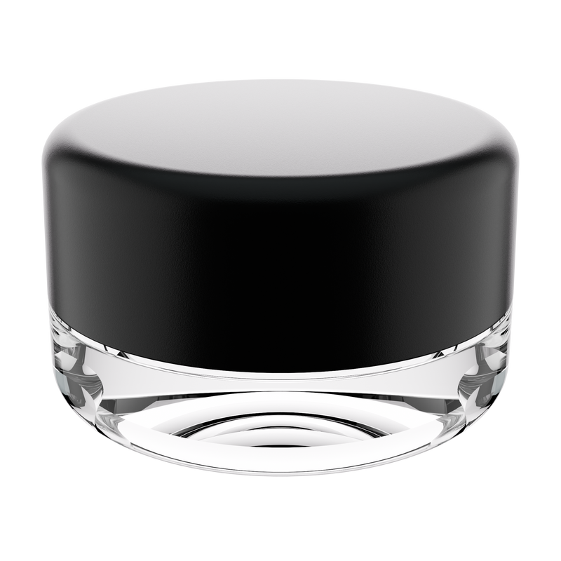 7ML Premium Clear Glass Concentrate Jar - Black Smooth CR Cap (400 qty.)