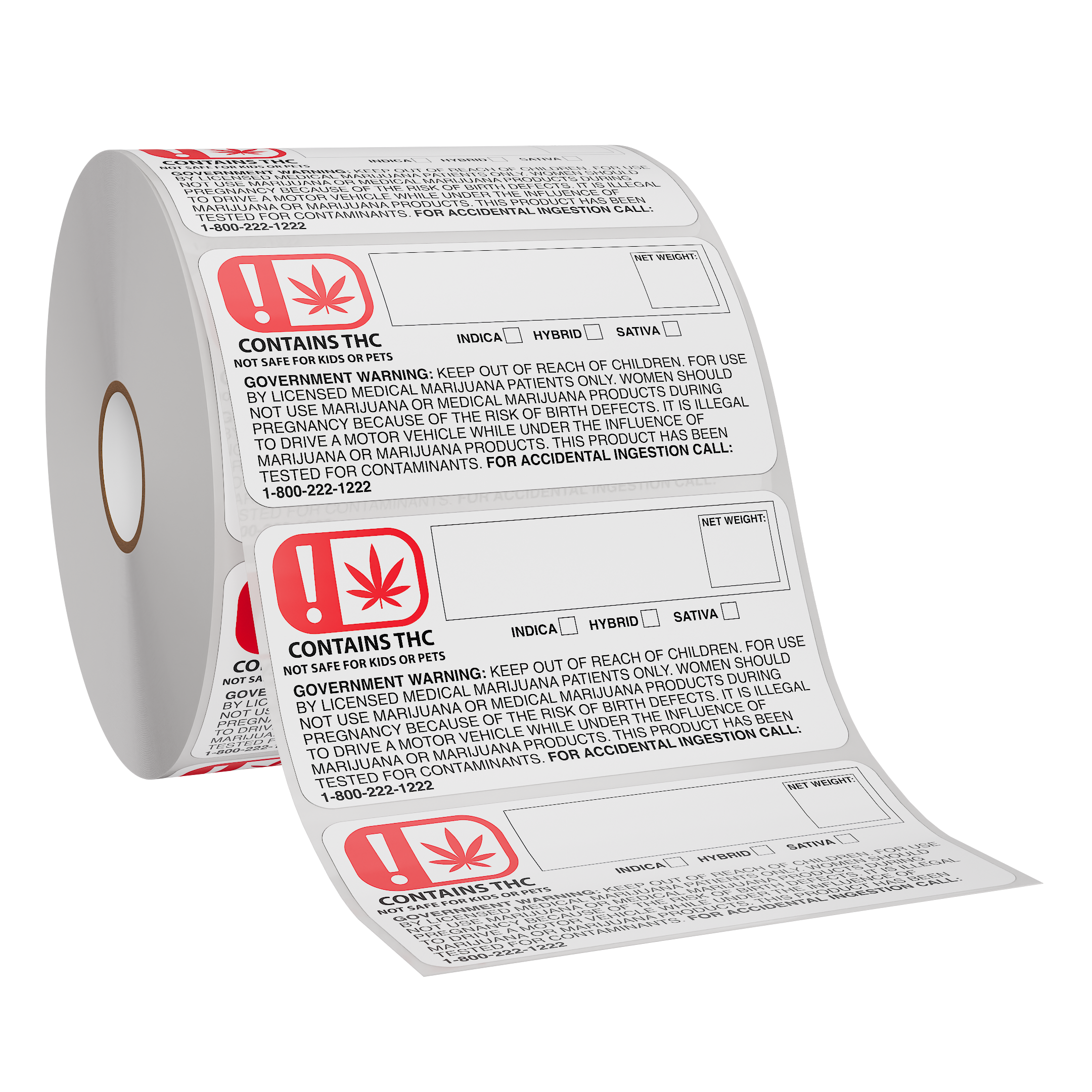 OMMA 3x1.5 Oklahoma THC Universal Symbol Labels (1,000 qty.)