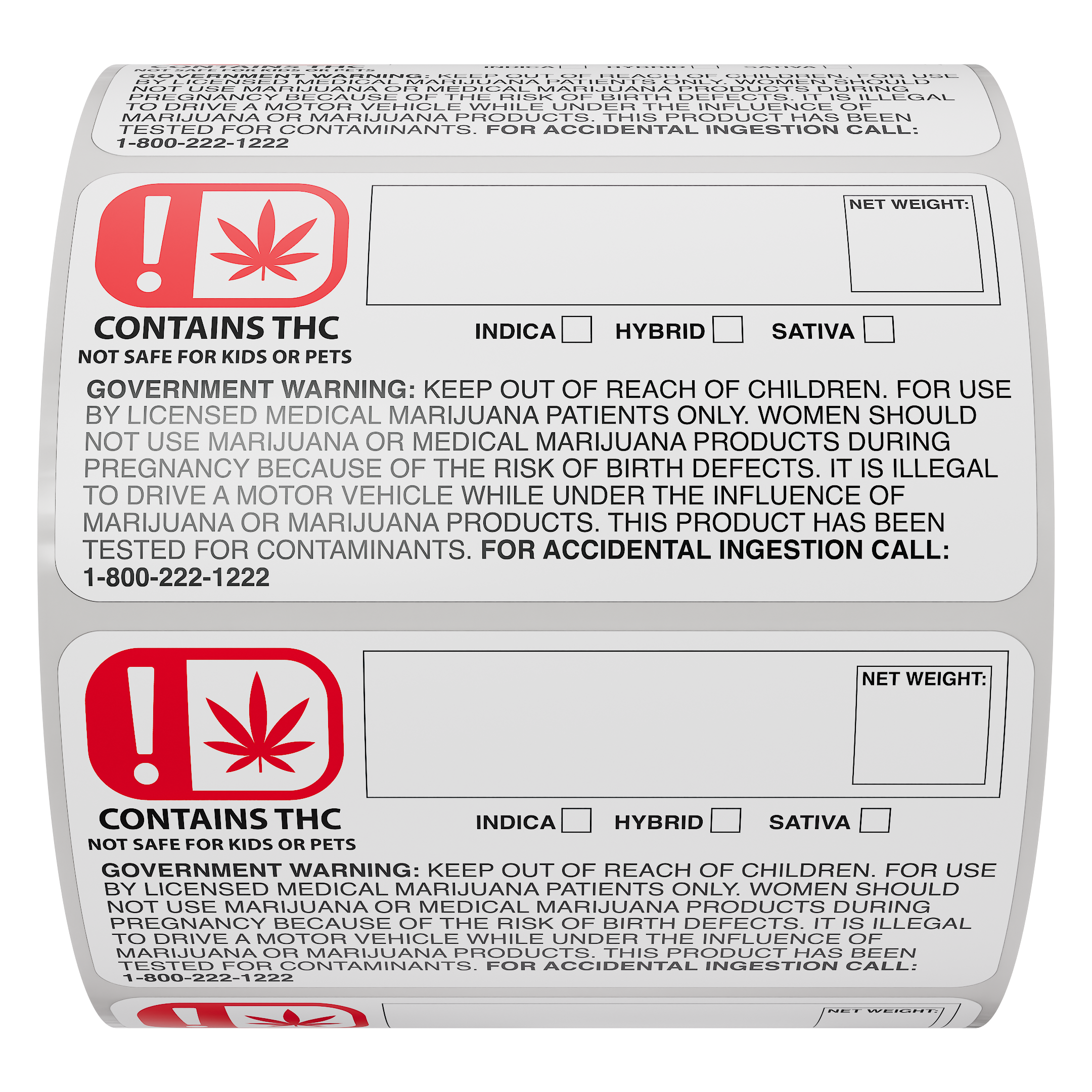 OMMA 3x1.5 Oklahoma THC Universal Symbol Labels (1,000 qty.)