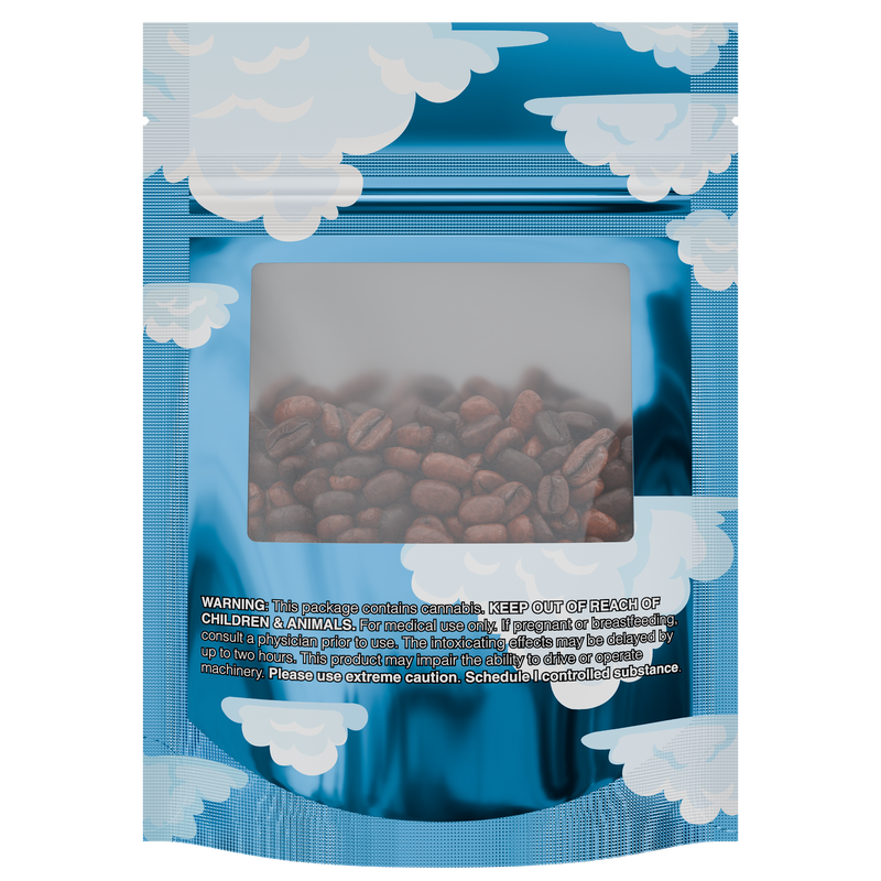 1/8th 3.5g 8th Blue Cali Caviar Holographic Designer Custom Printed Mylar Bags (100 qty.)