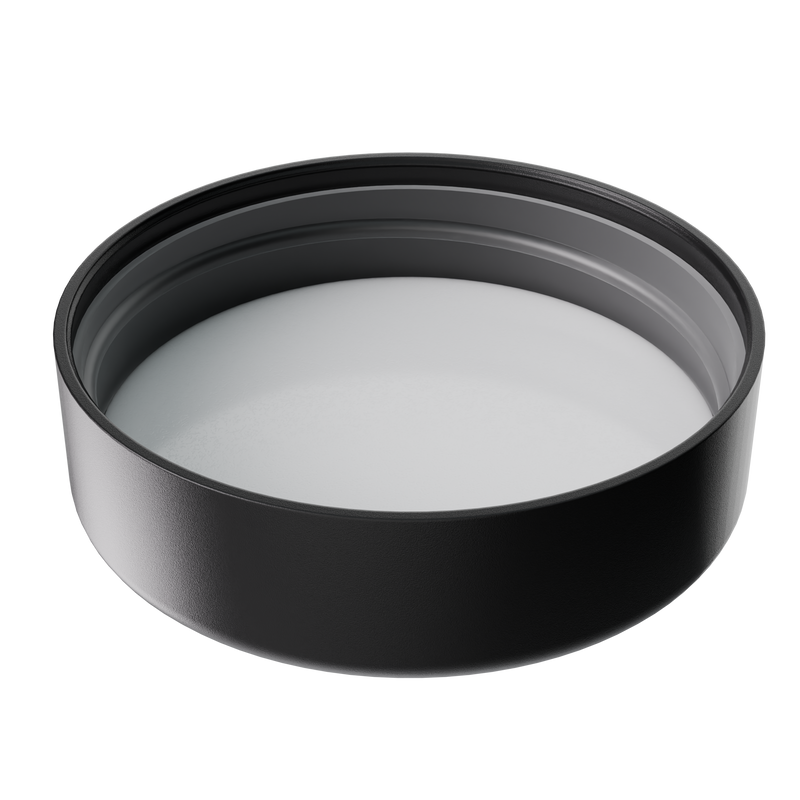 3 Ounce Clear Glass Jar - Child Resistant Black Smooth Cap - (150 qty.)