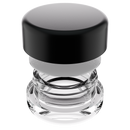 7ML Premium Clear Glass Concentrate Jar - Black Smooth CR Cap (400 qty.)