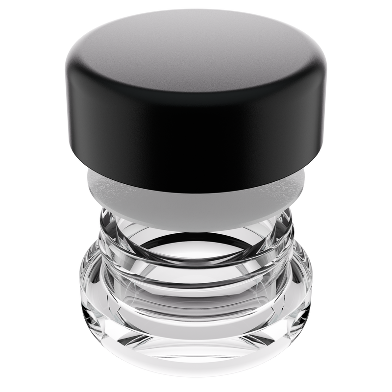 7ML Premium Clear Glass Concentrate Jar - Black Smooth CR Cap (400 qty.)