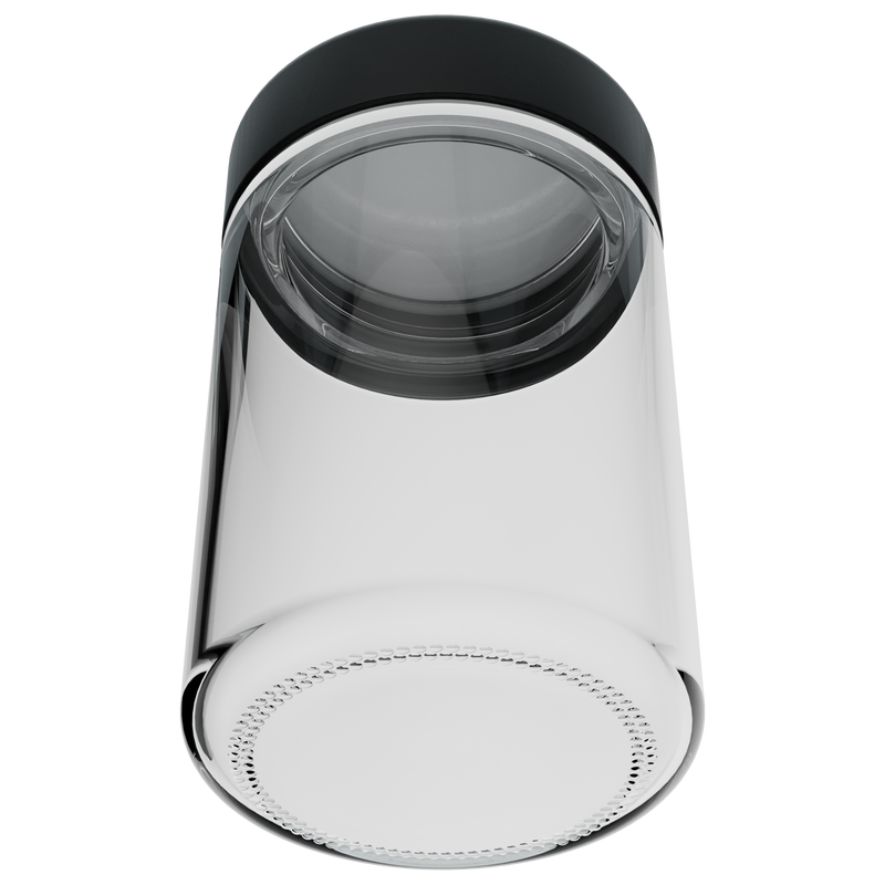 5 Ounce Clear Glass Jar - Child Resistant Black Smooth Cap - (100 qty.)