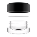 7ML Premium Clear Glass Concentrate Jar - Black Smooth CR Cap (400 qty.)